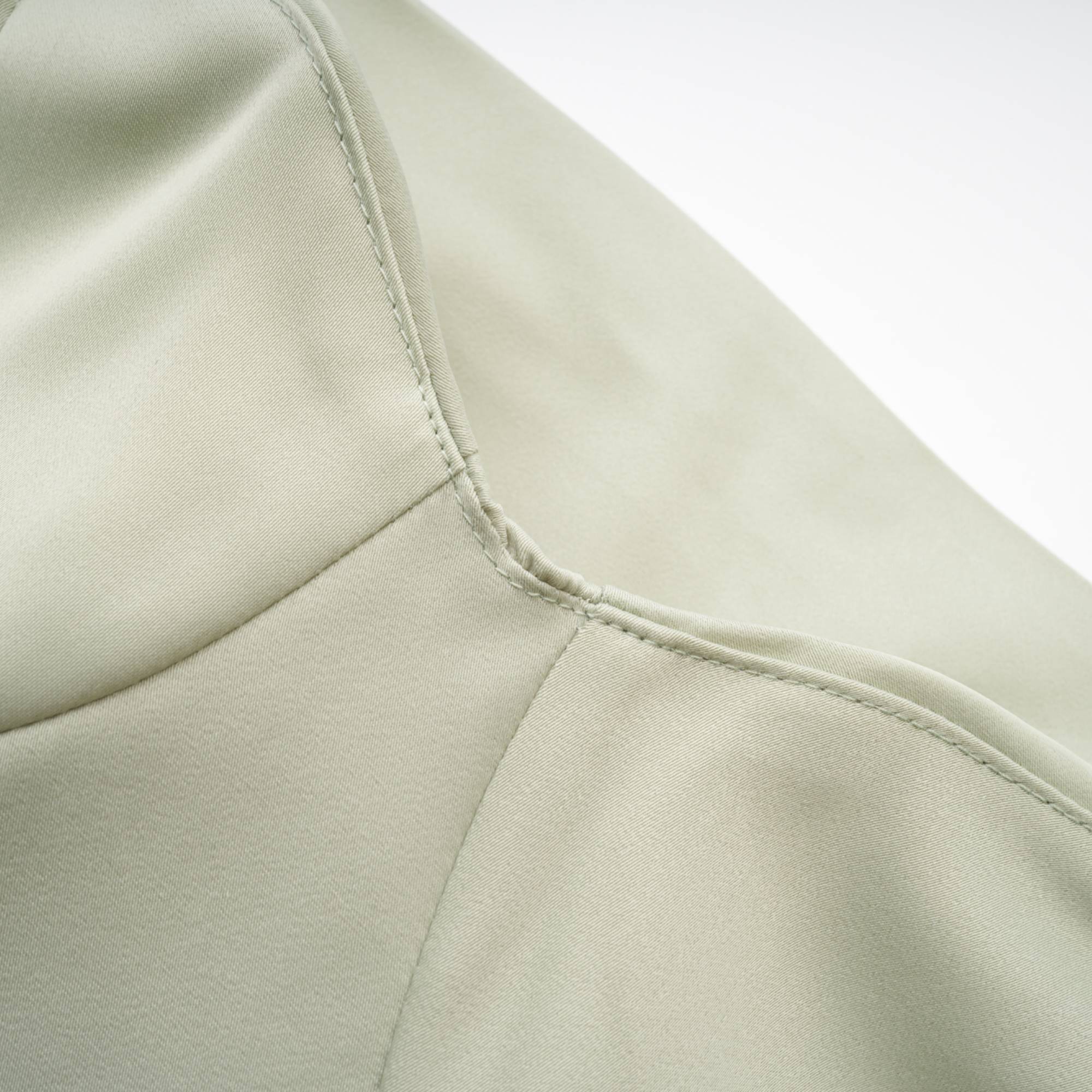 Caroline green satin midi dress with bra pads (US Only)