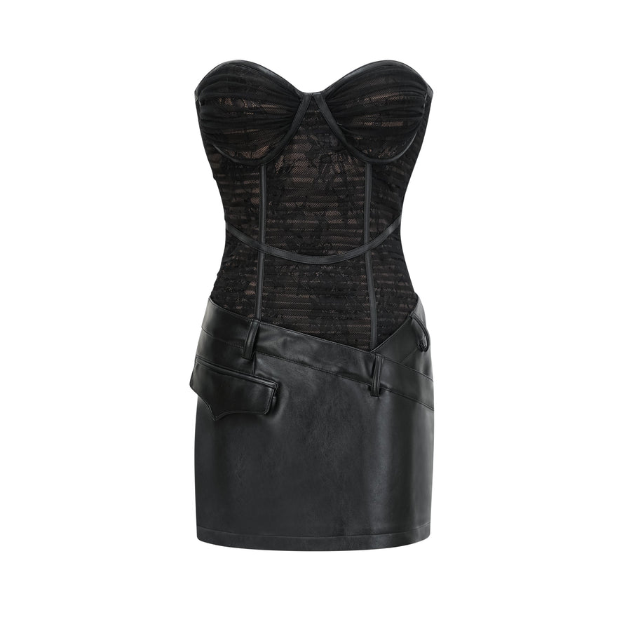 Cerys black mesh mini dress