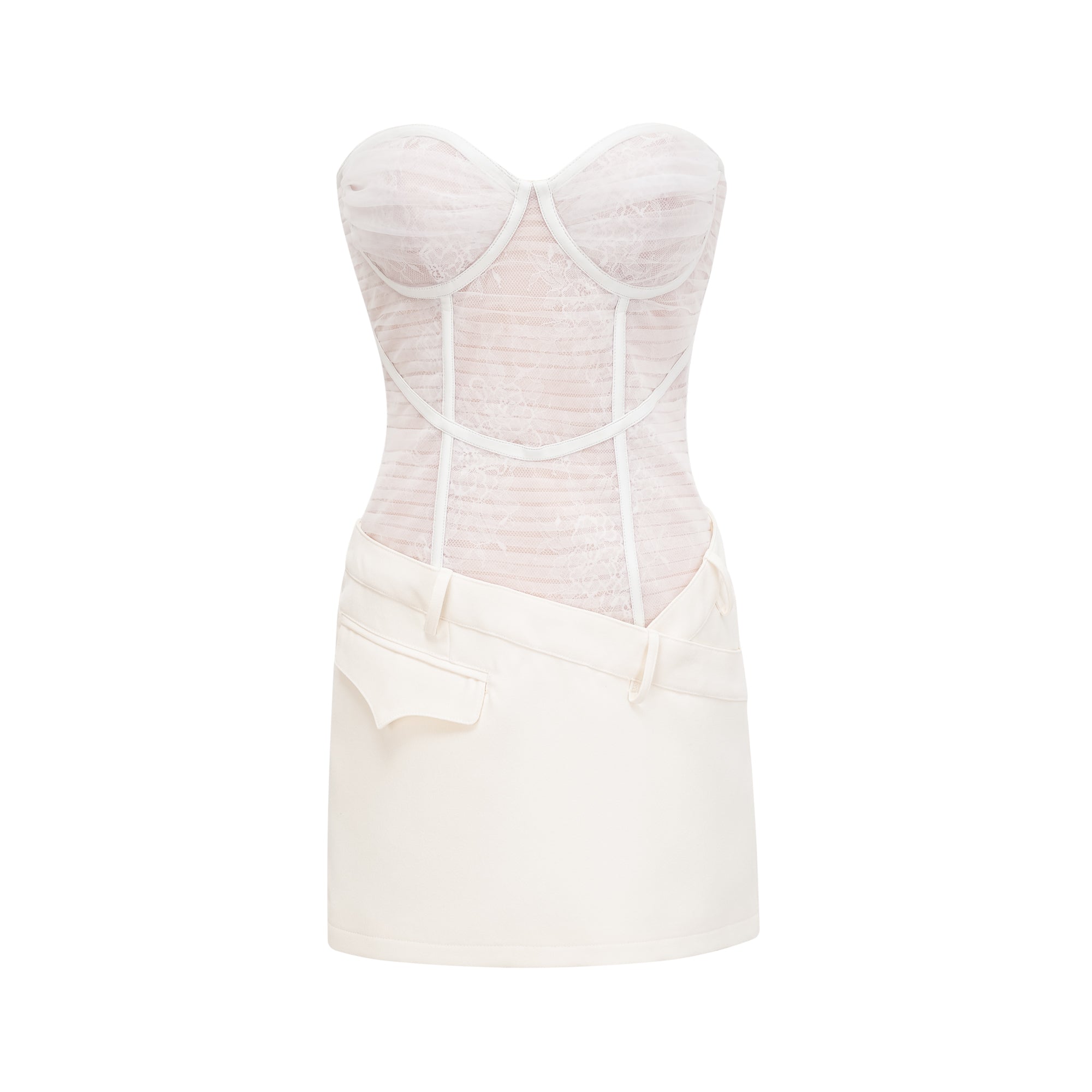 Cerys white mesh mini dress