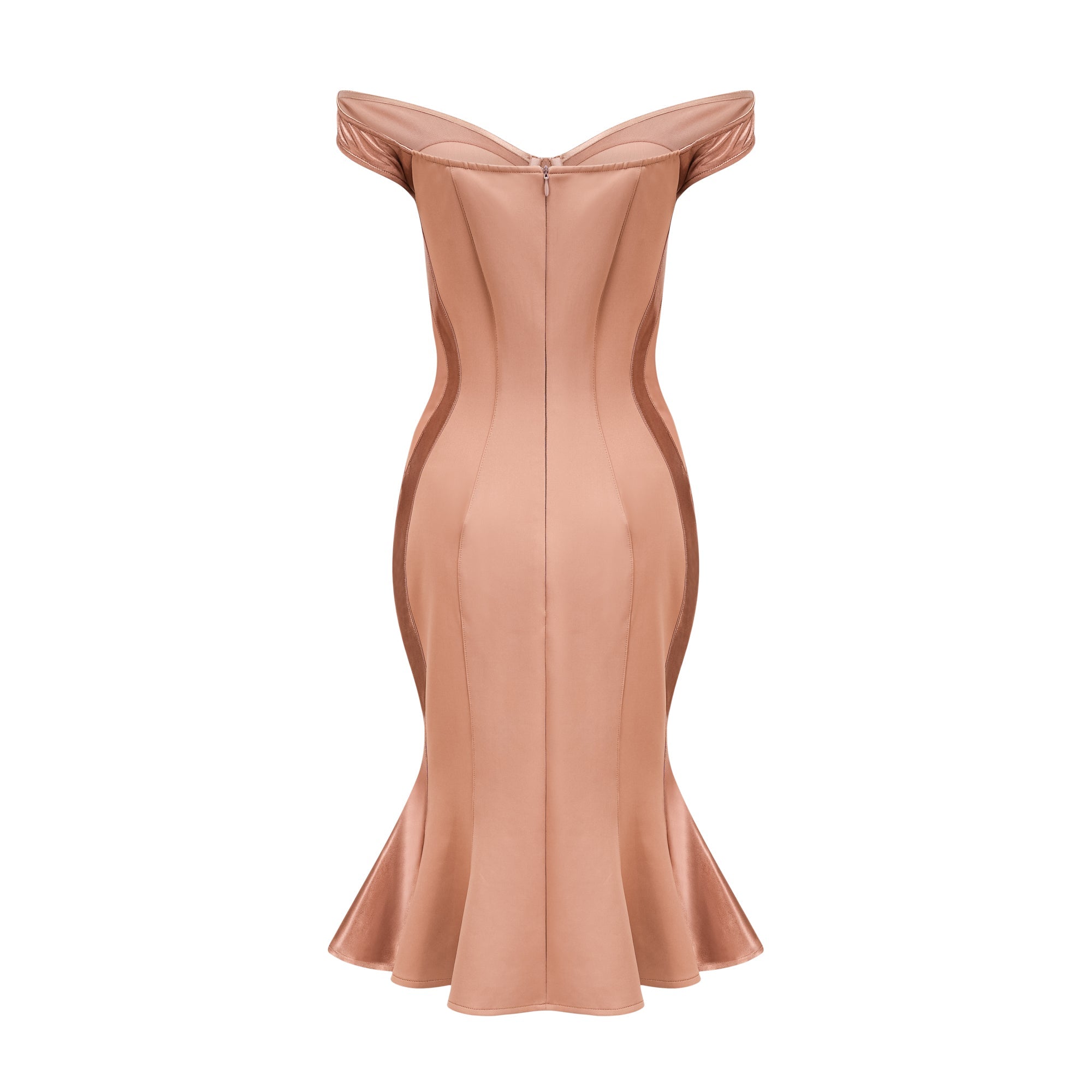 Clémence bustier-style fitted midi dress