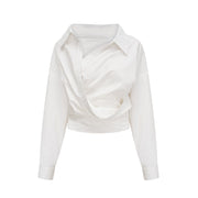 Coline asymmetrical ruched shirt (Final Sale)