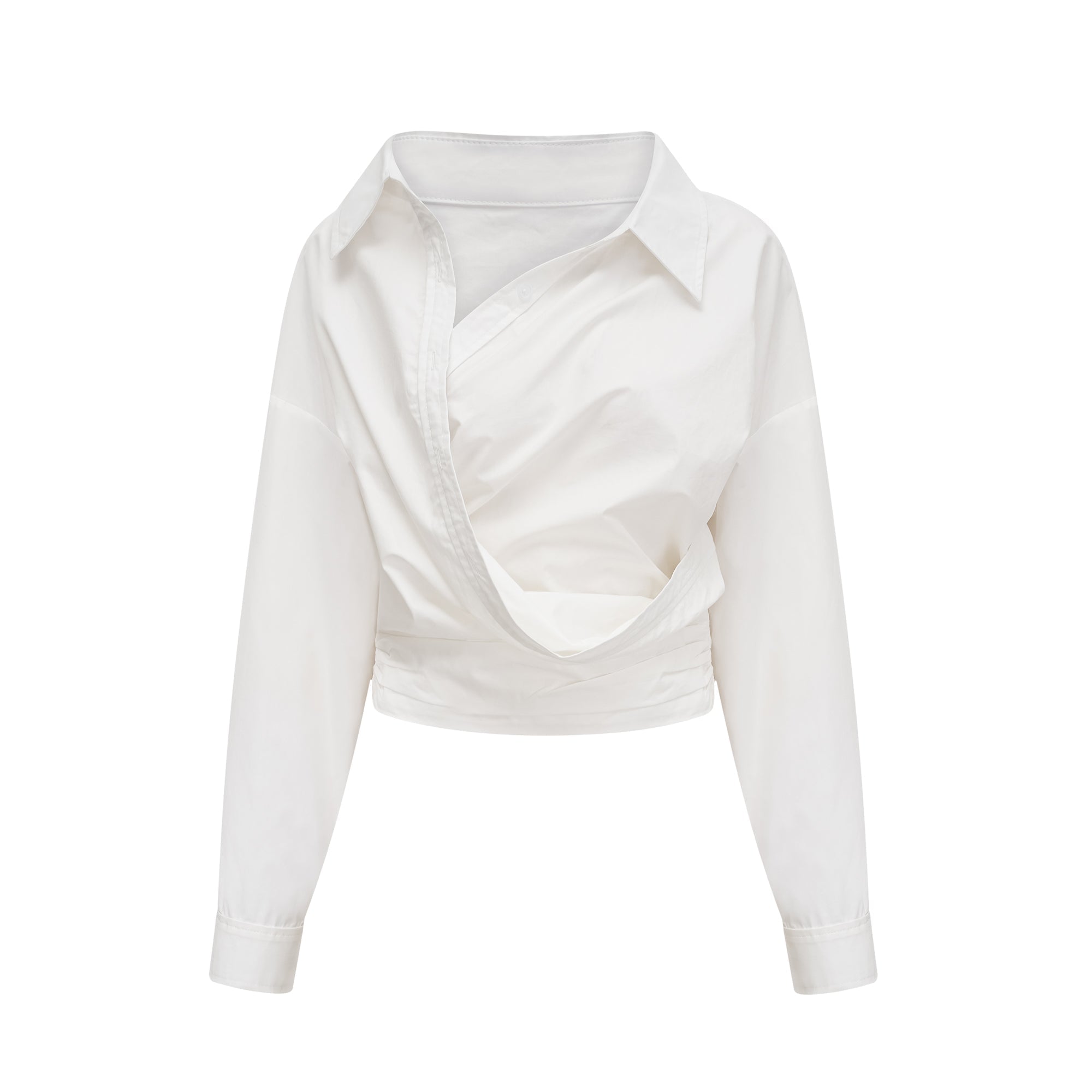 Coline asymmetrical ruched shirt (Final Sale-US Only)