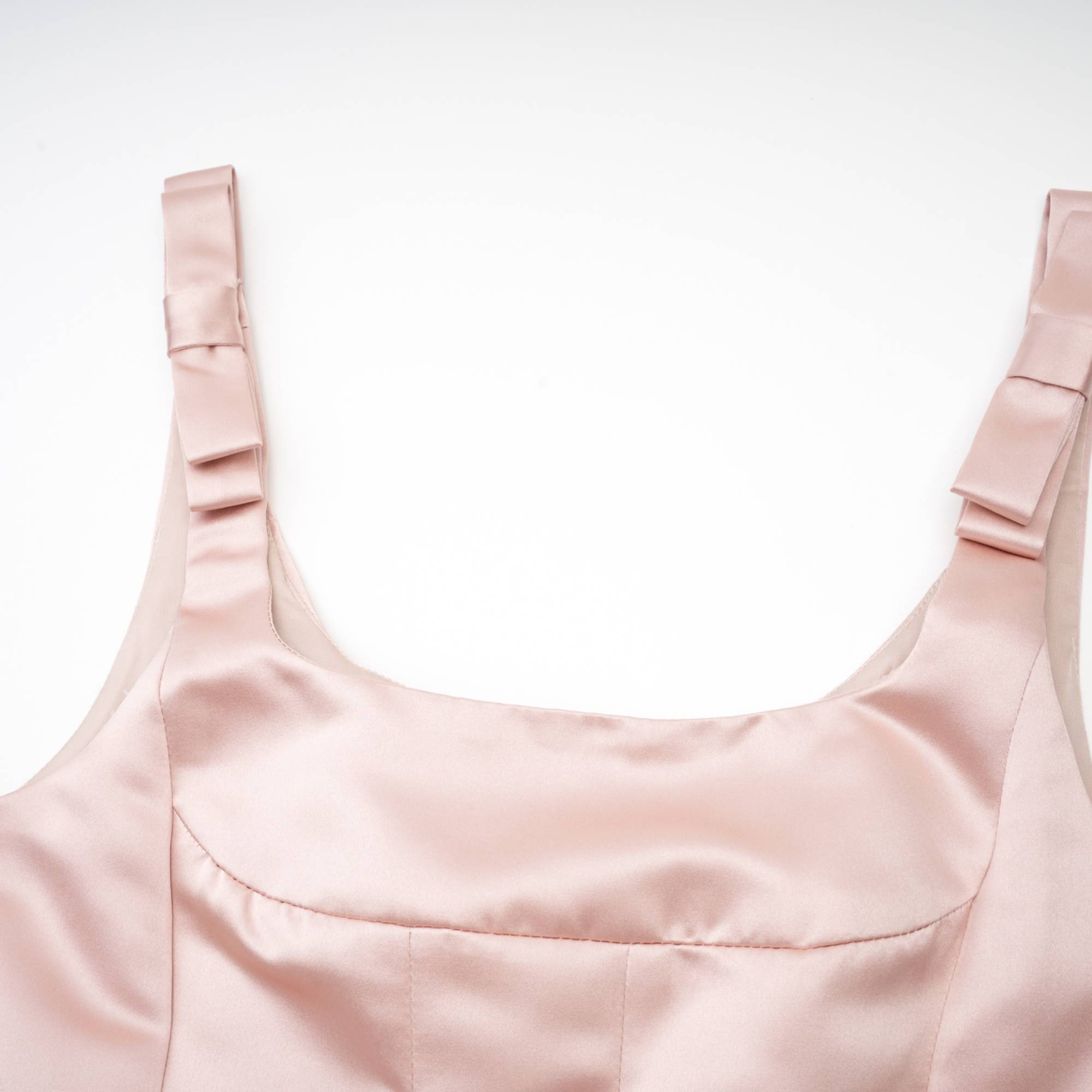 Coralie pink bowknot pleated midi dress (Final Sale-US Only)
