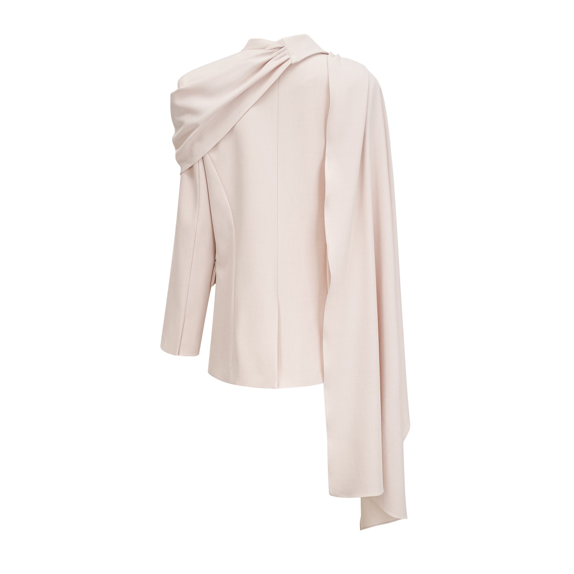 Coralie shawl-detailed jacket in Neutrals