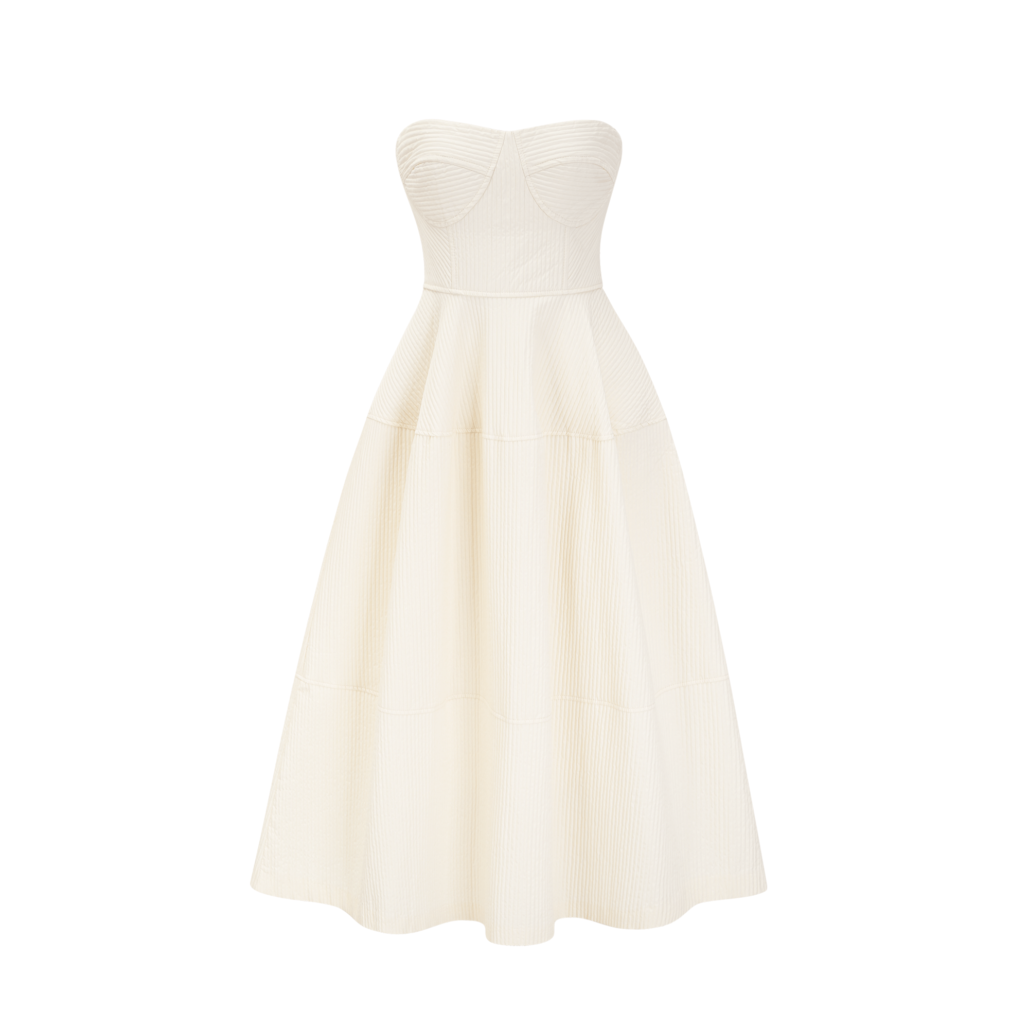 Cortny bustier-style pleated midi dress (US Only)