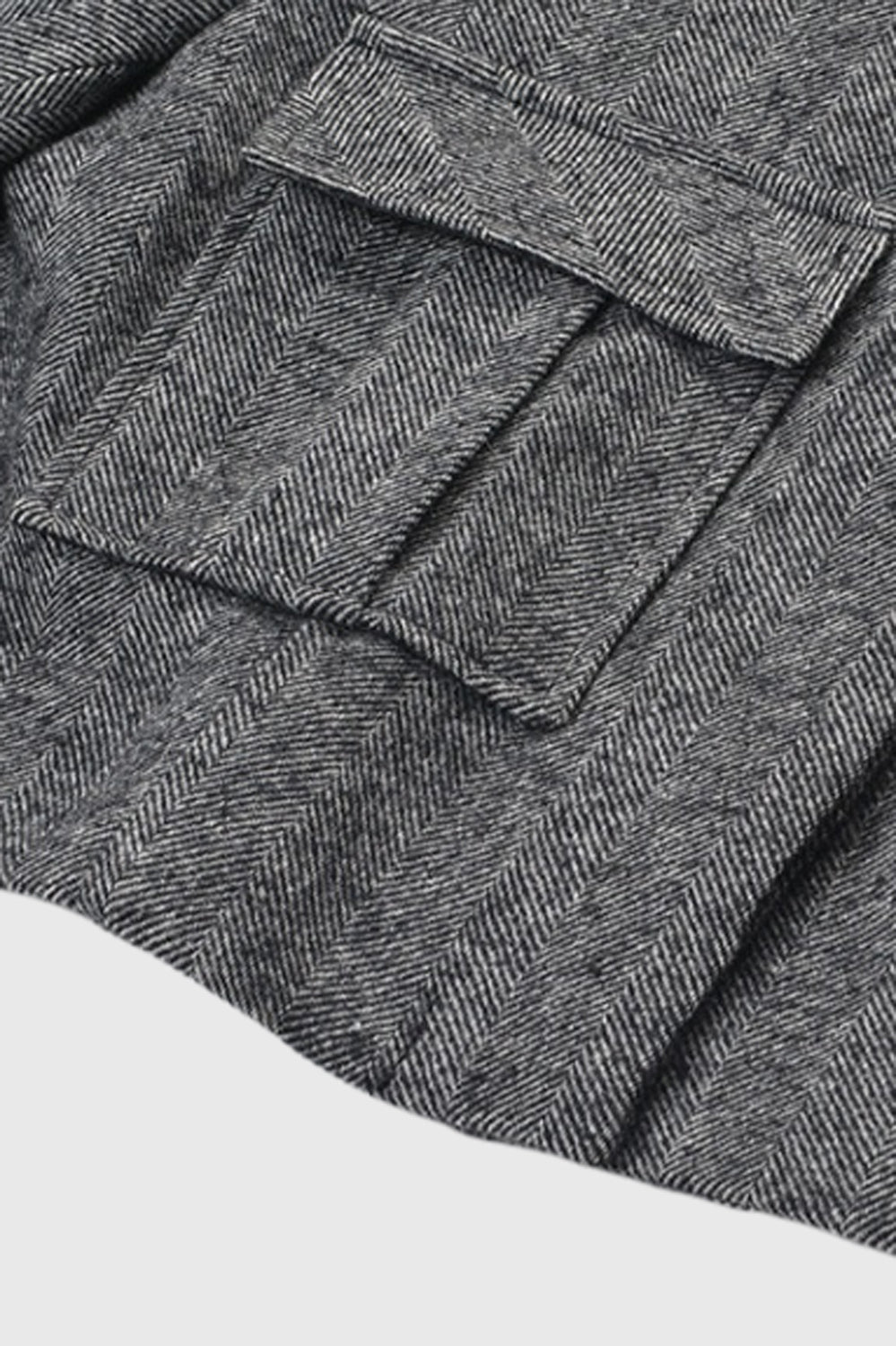 Short Textured Jacket with Pockets - Grey