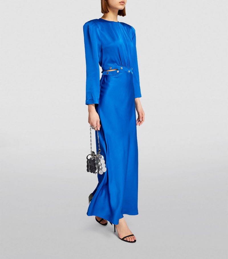 SANDRO  Satin Maxi Dress - Blue