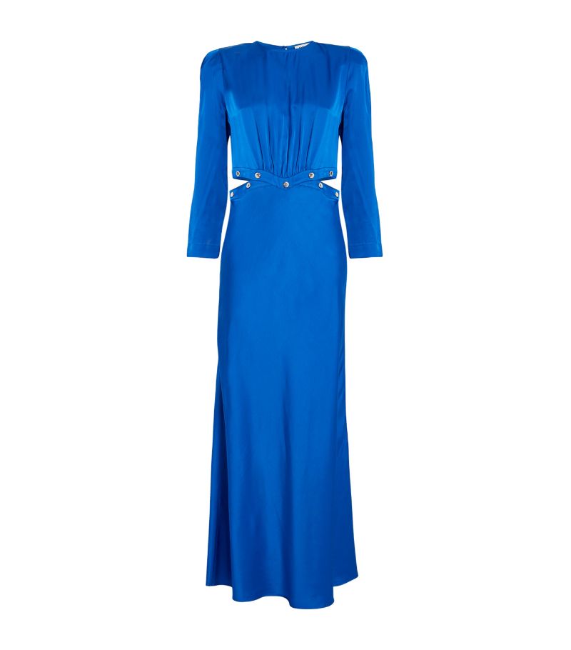 SANDRO  Satin Maxi Dress - Blue