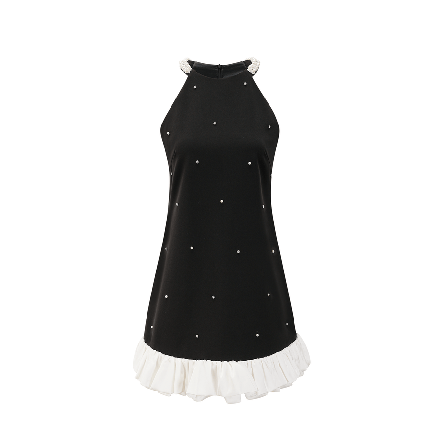 Eléa black embellished mini dress