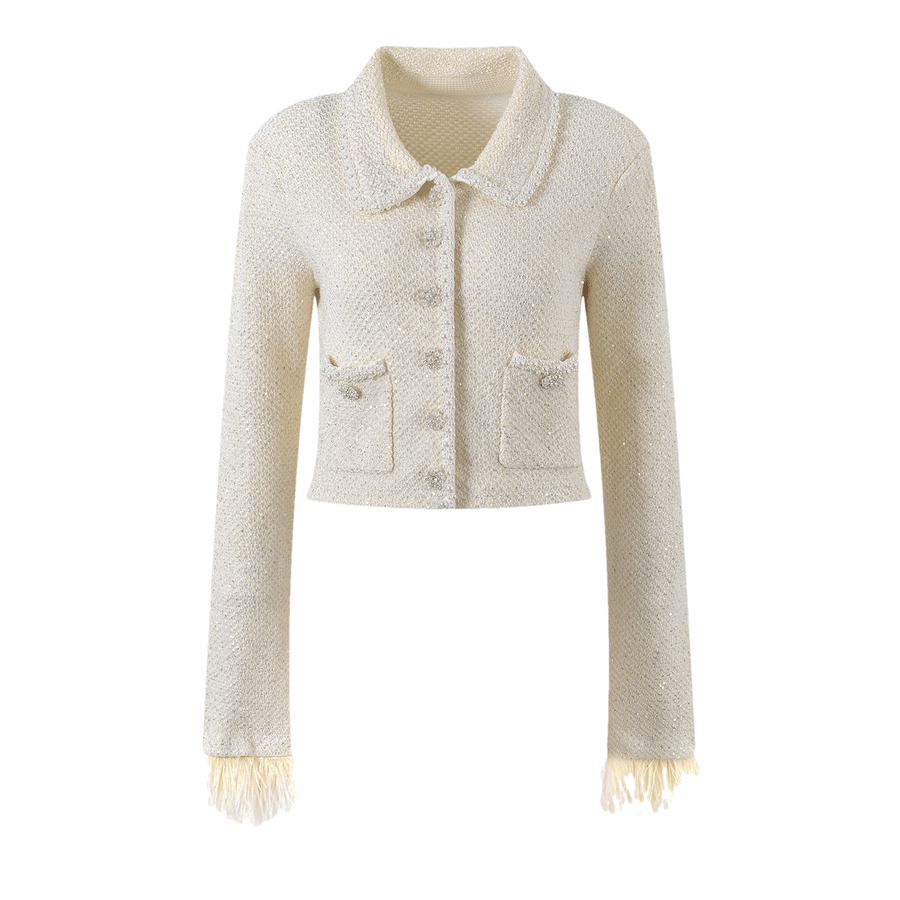 Eléonore white cropped jacket