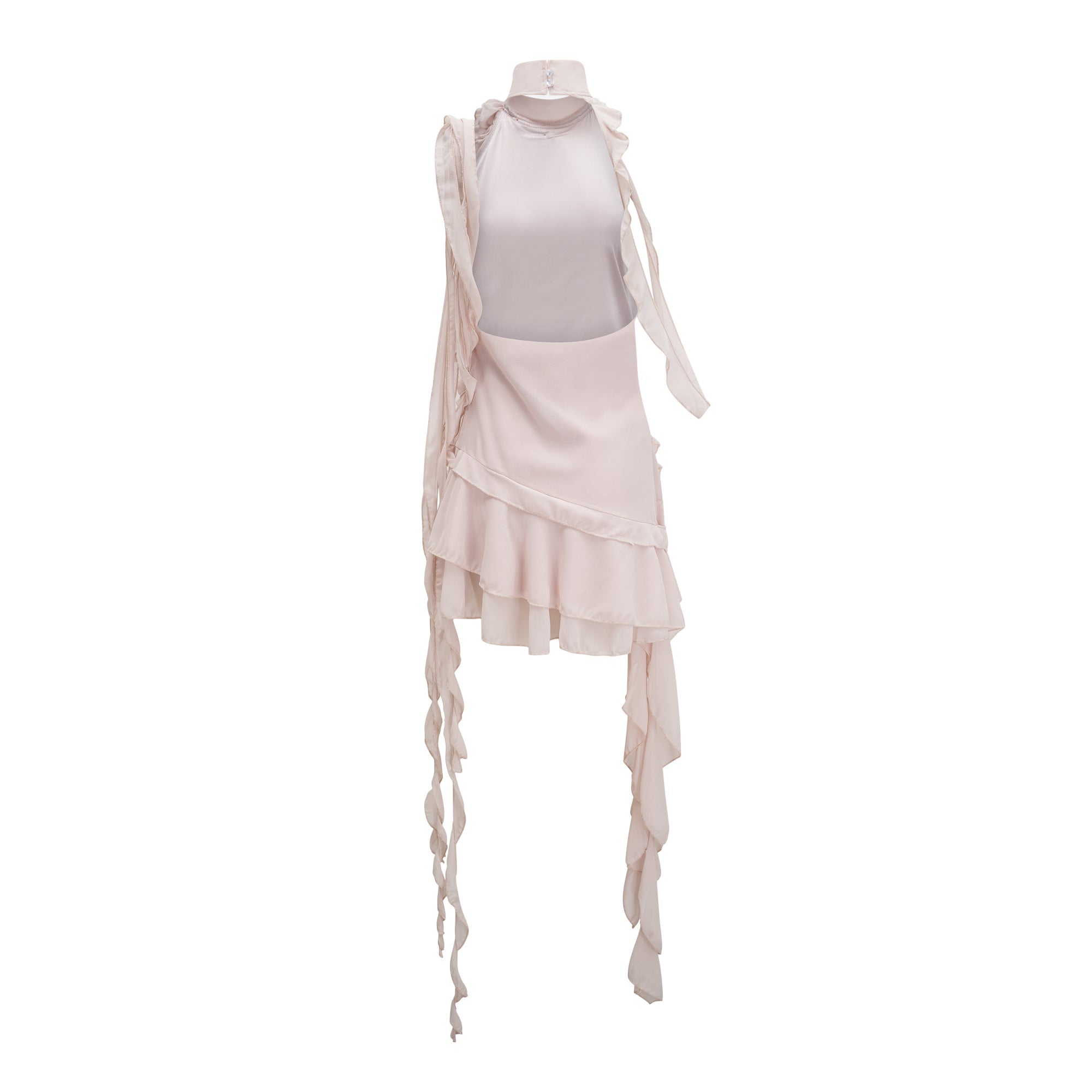 Eloisee flower asymmetrical mini dress