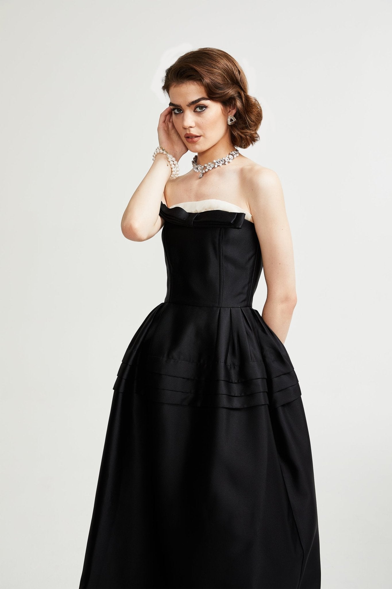 Felisara black bowknot midi dress (Final Sale-US Only)