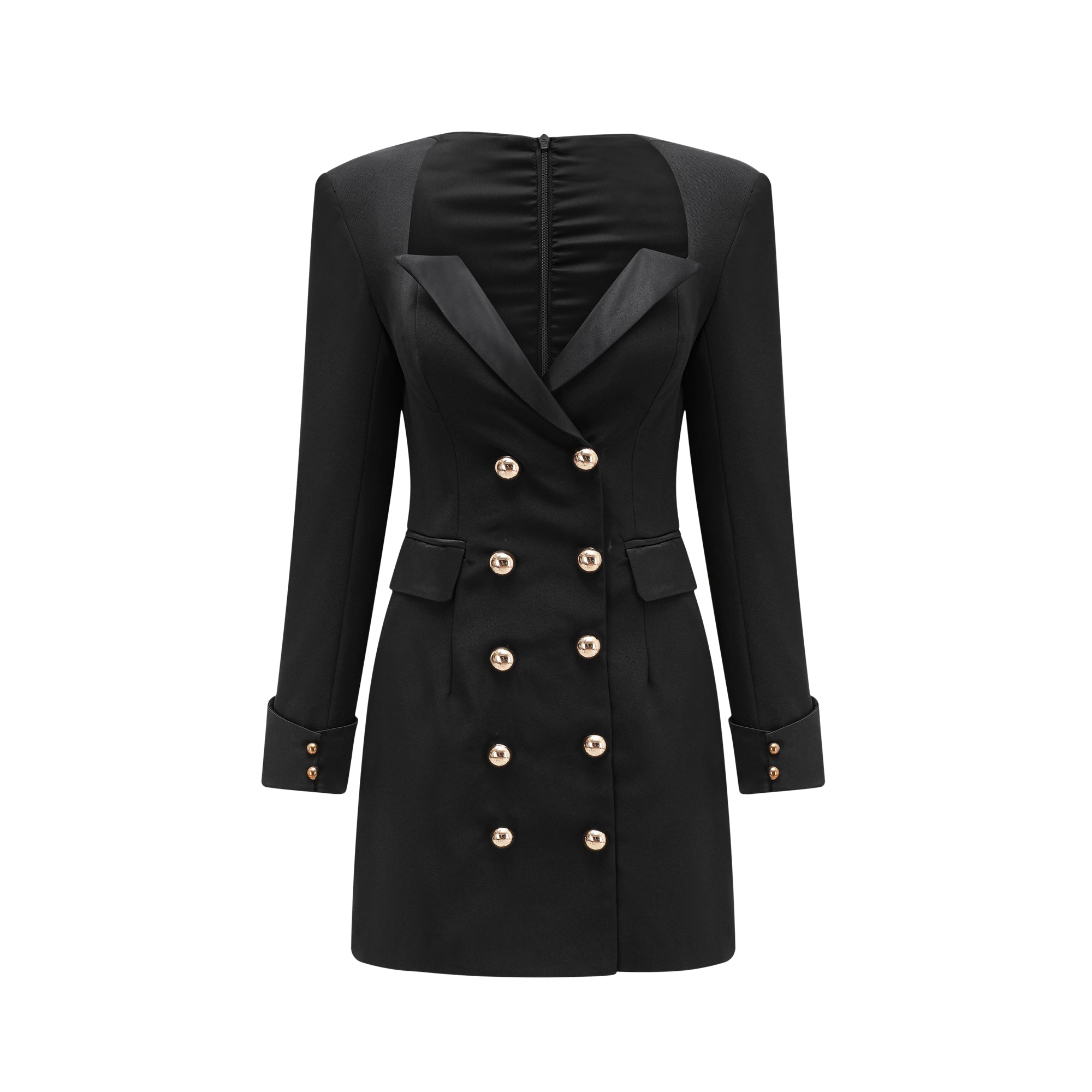 Fiadh black double-breasted mini dress (US Only)