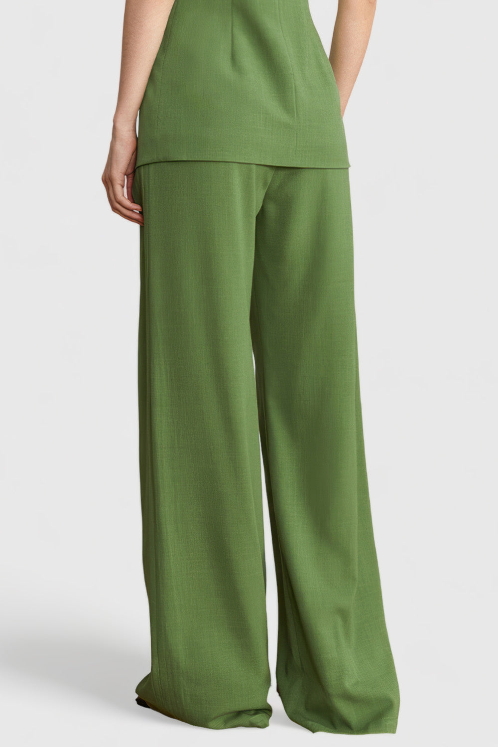 High Waisted Elegant Trousers - Green