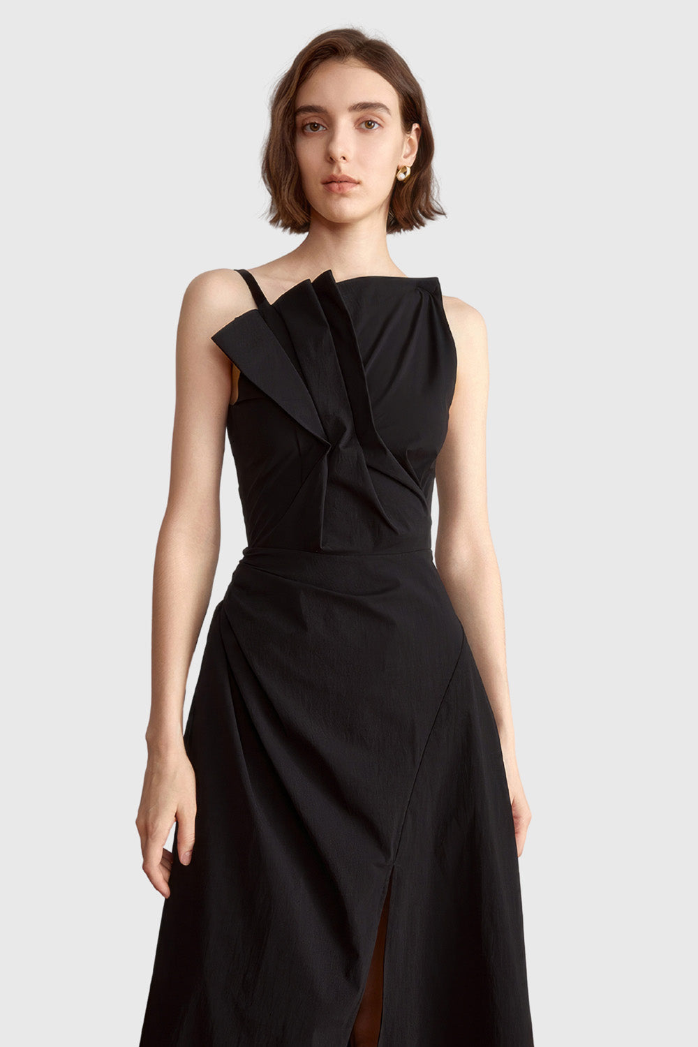 Irregular Midi Dress - Black