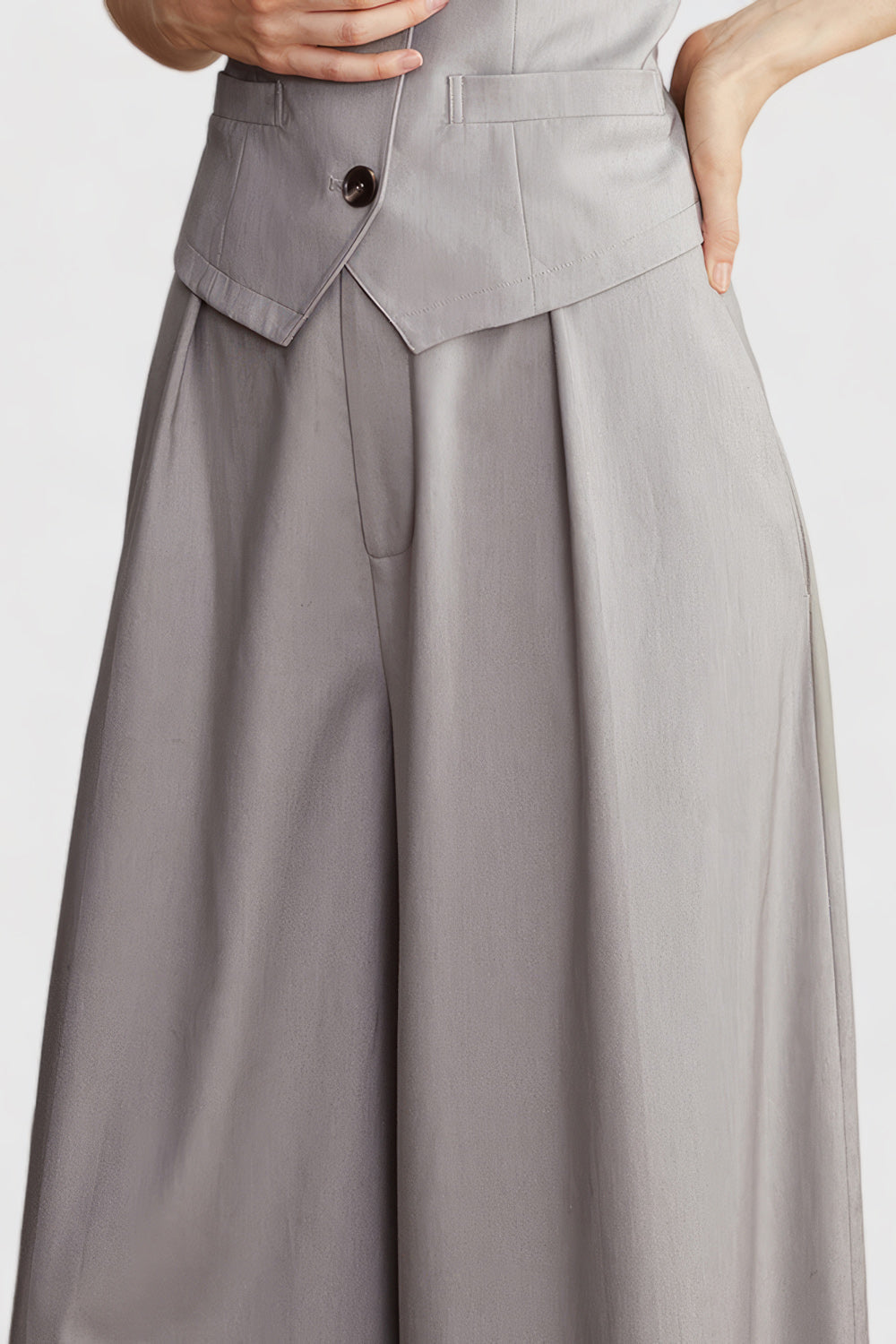 Wide Leg Trousers - Grey