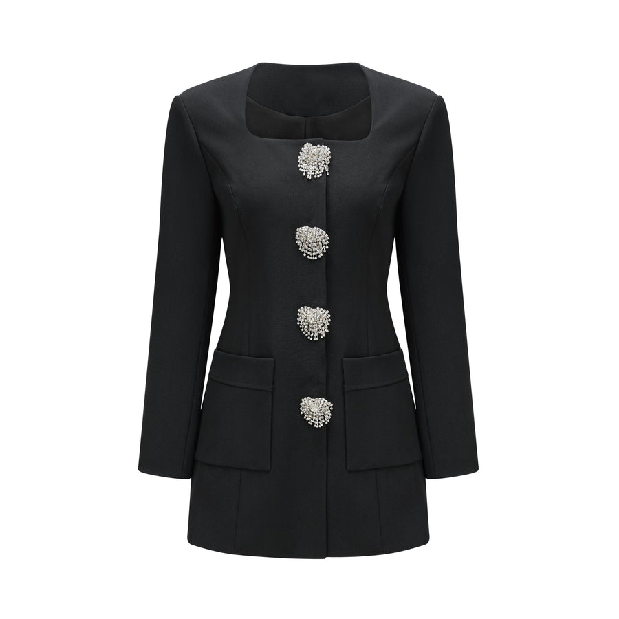 Fionnghuala black crystal mini dress