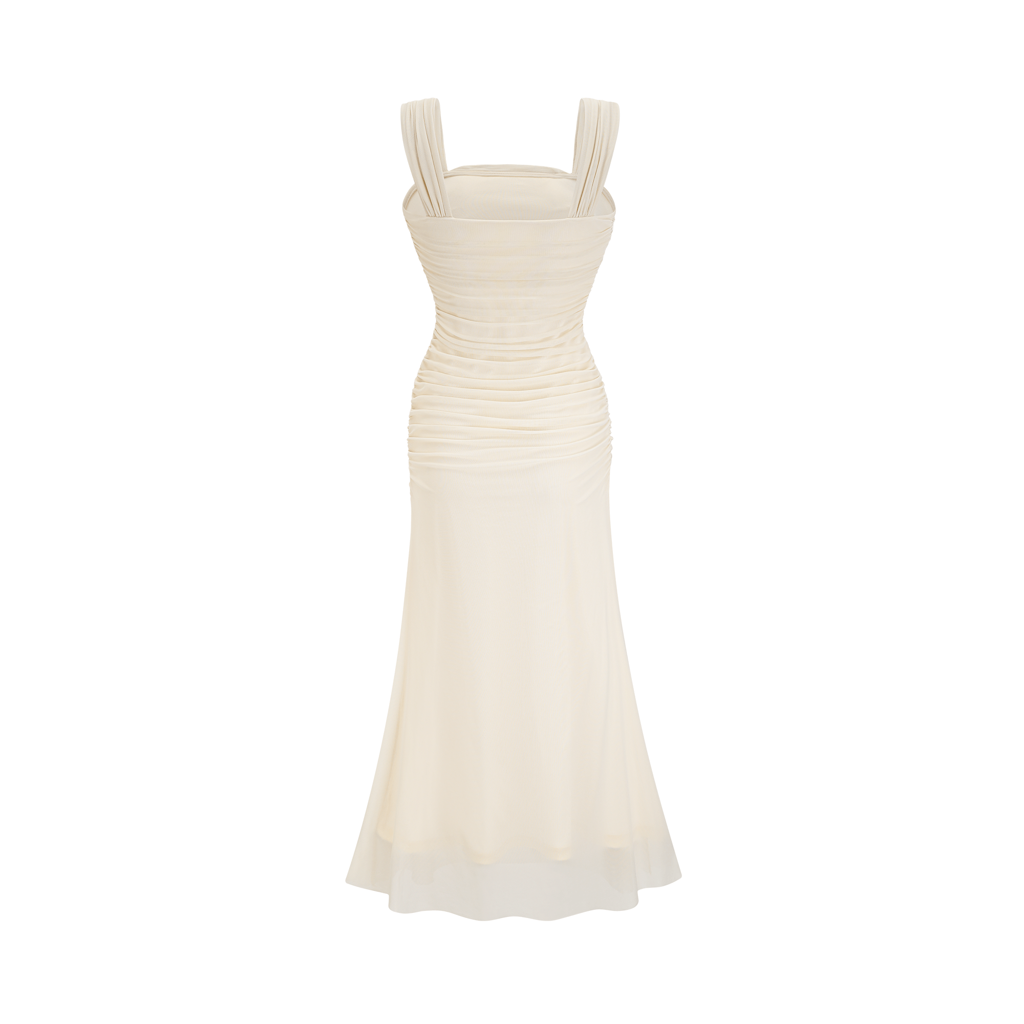 Giulia off-white mesh pleated midi dress (Final Sale-US Only)