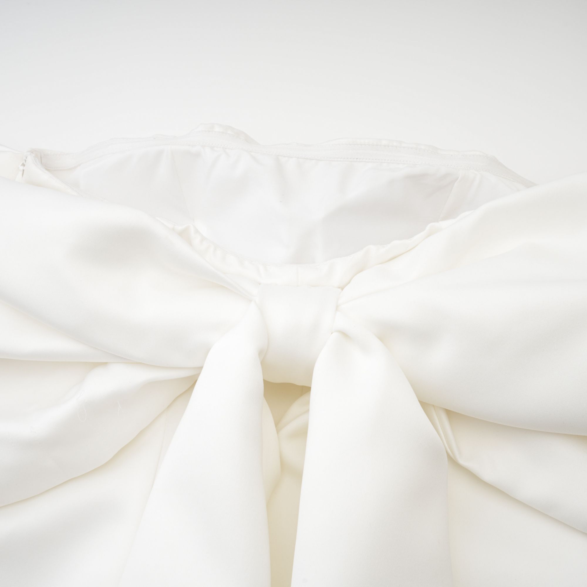 Hélène white oversize-bow mini dress
