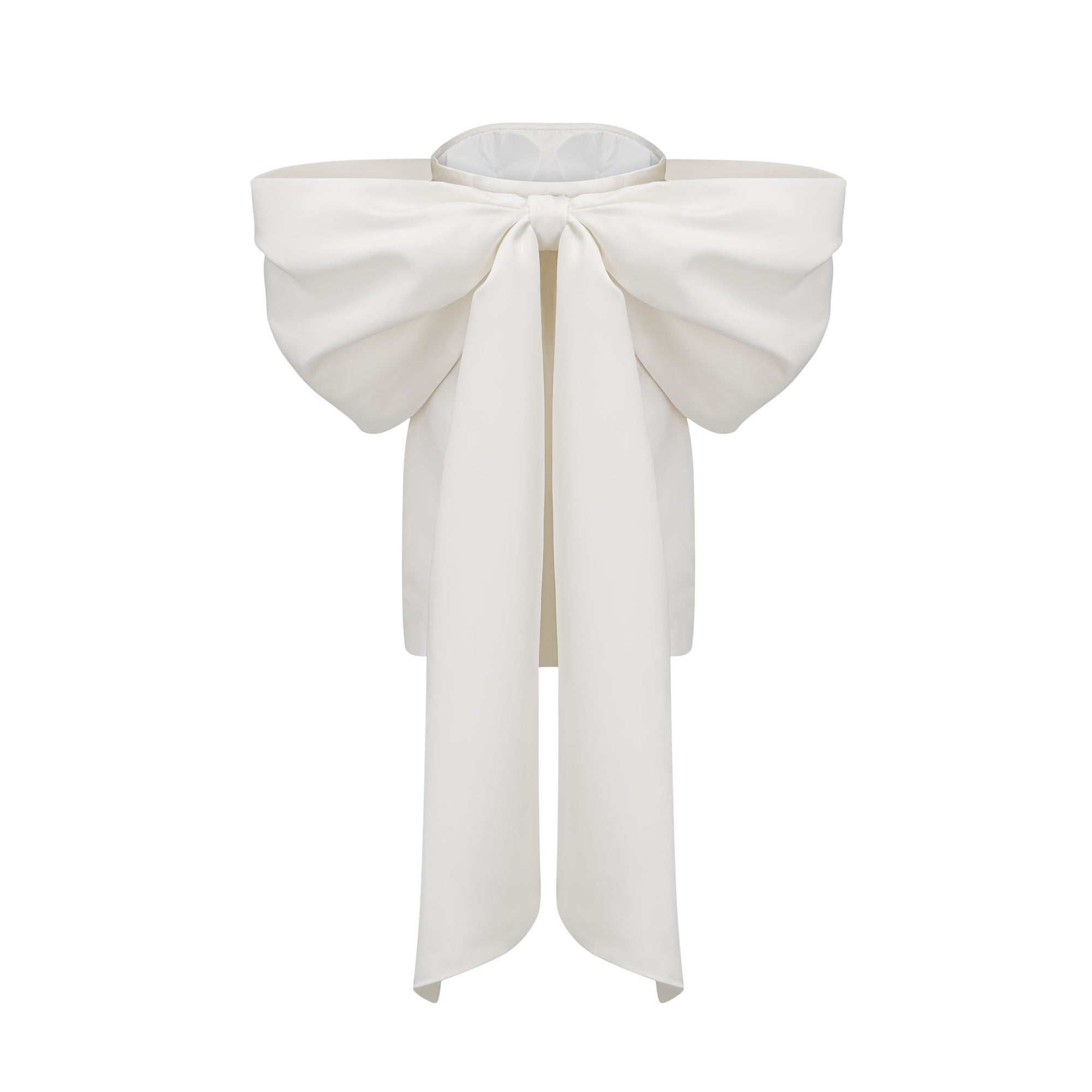 Hélène white oversize-bow mini dress