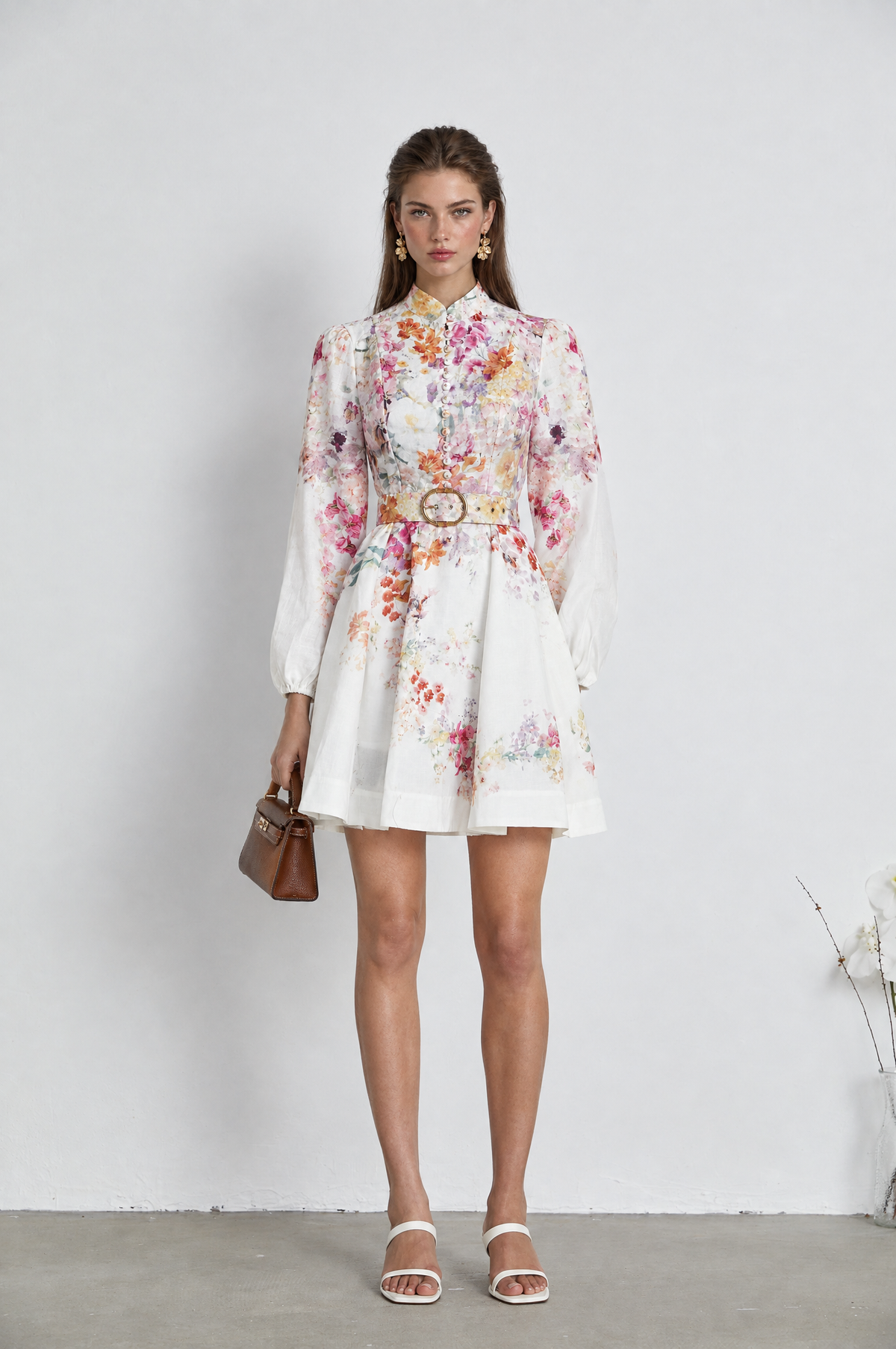 Bianca floral-print mini dress
