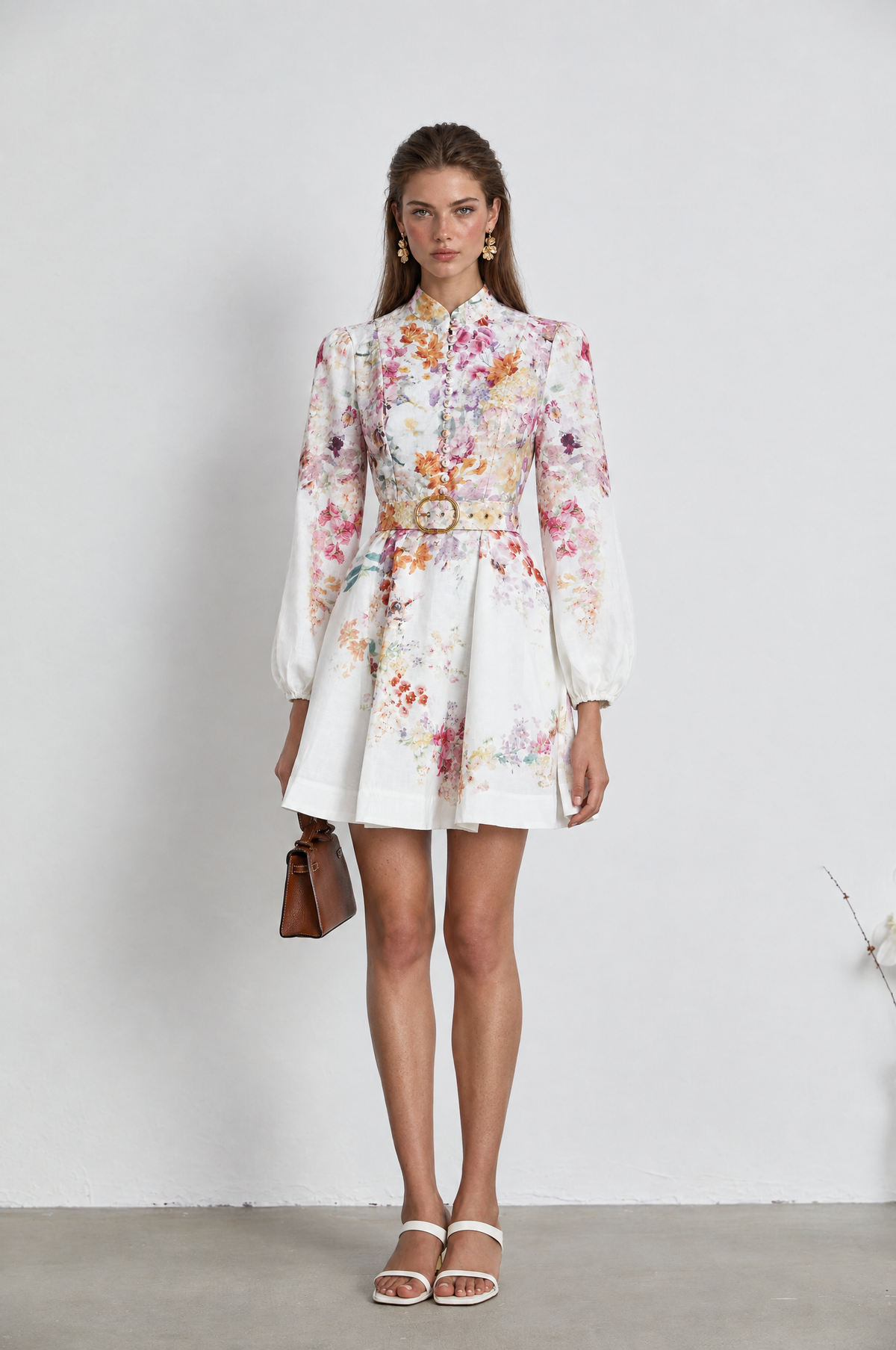 Bianca floral-print mini dress