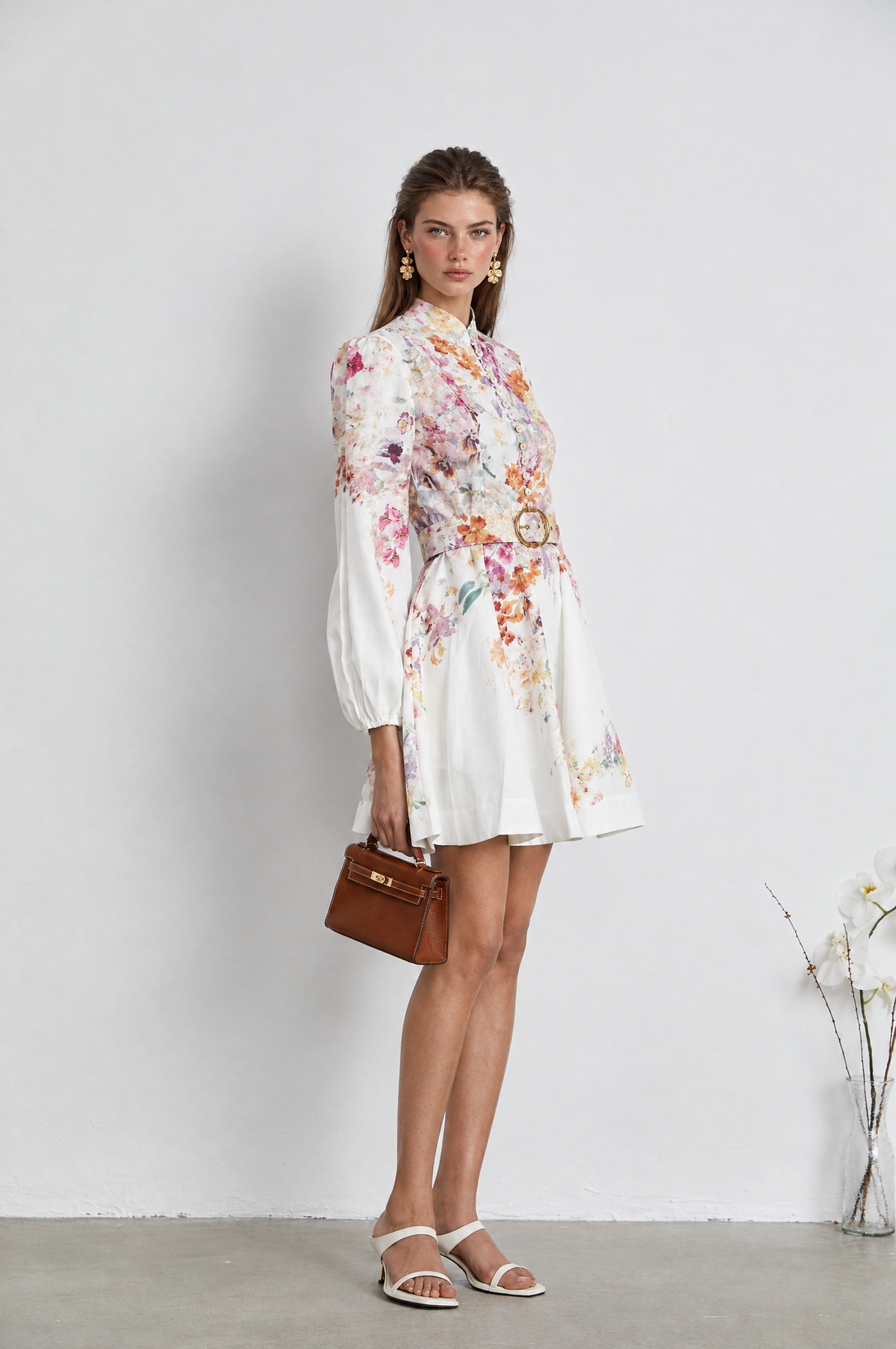 Bianca floral-print mini dress