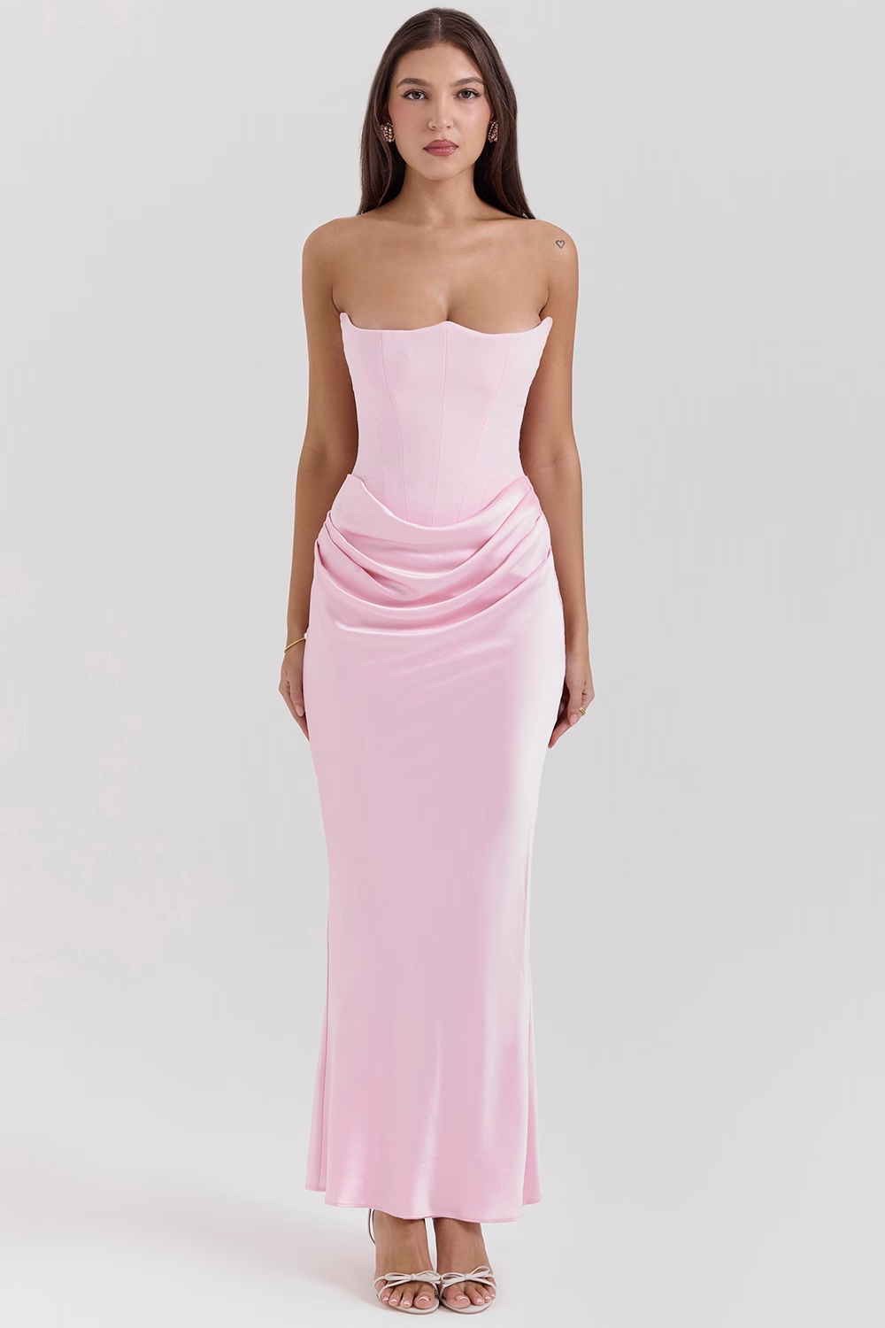 Persephone Black Velvet Strapless Corset Maxi Dress