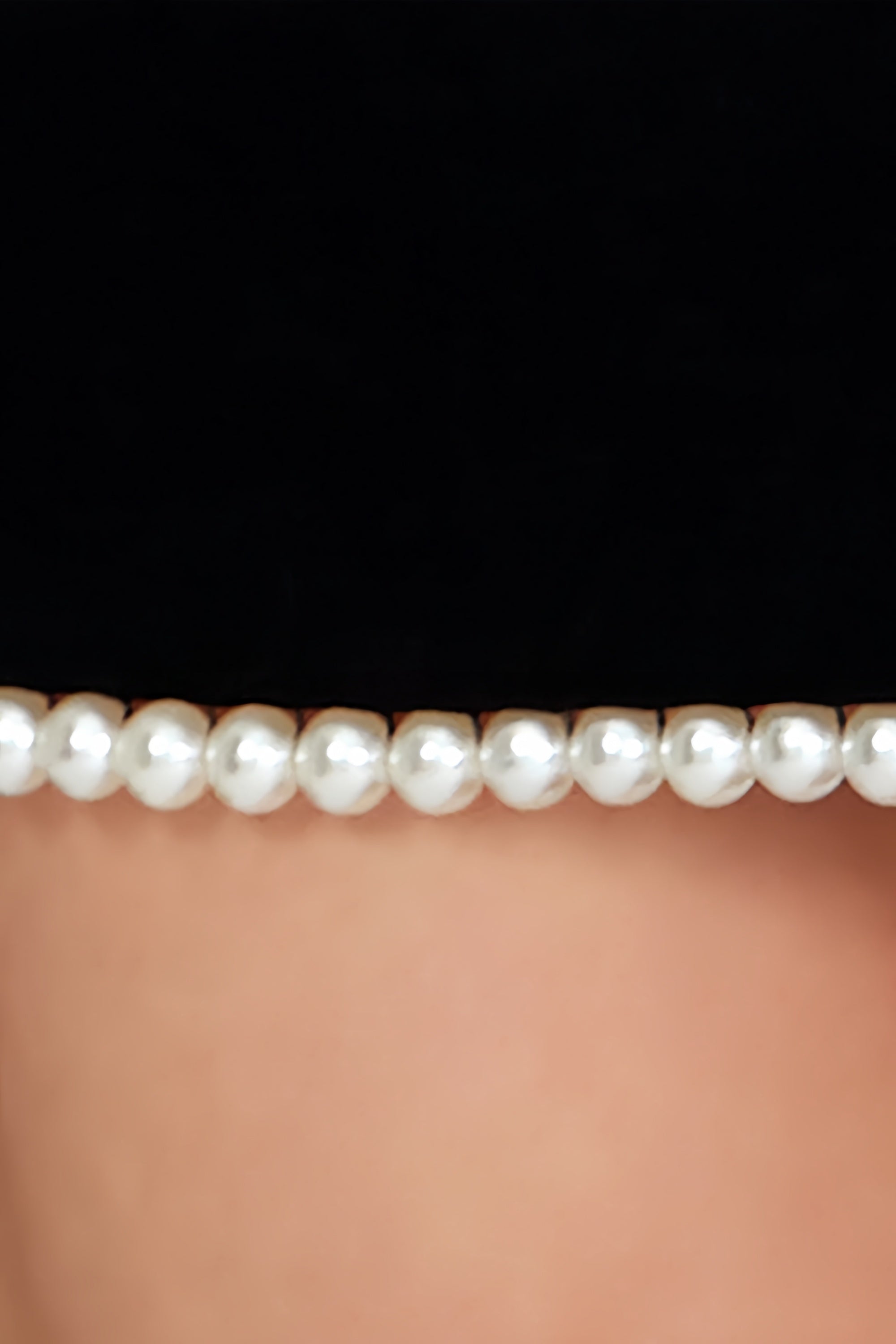 Piroska Black Sleeveless Pearl Trim Mini Dress