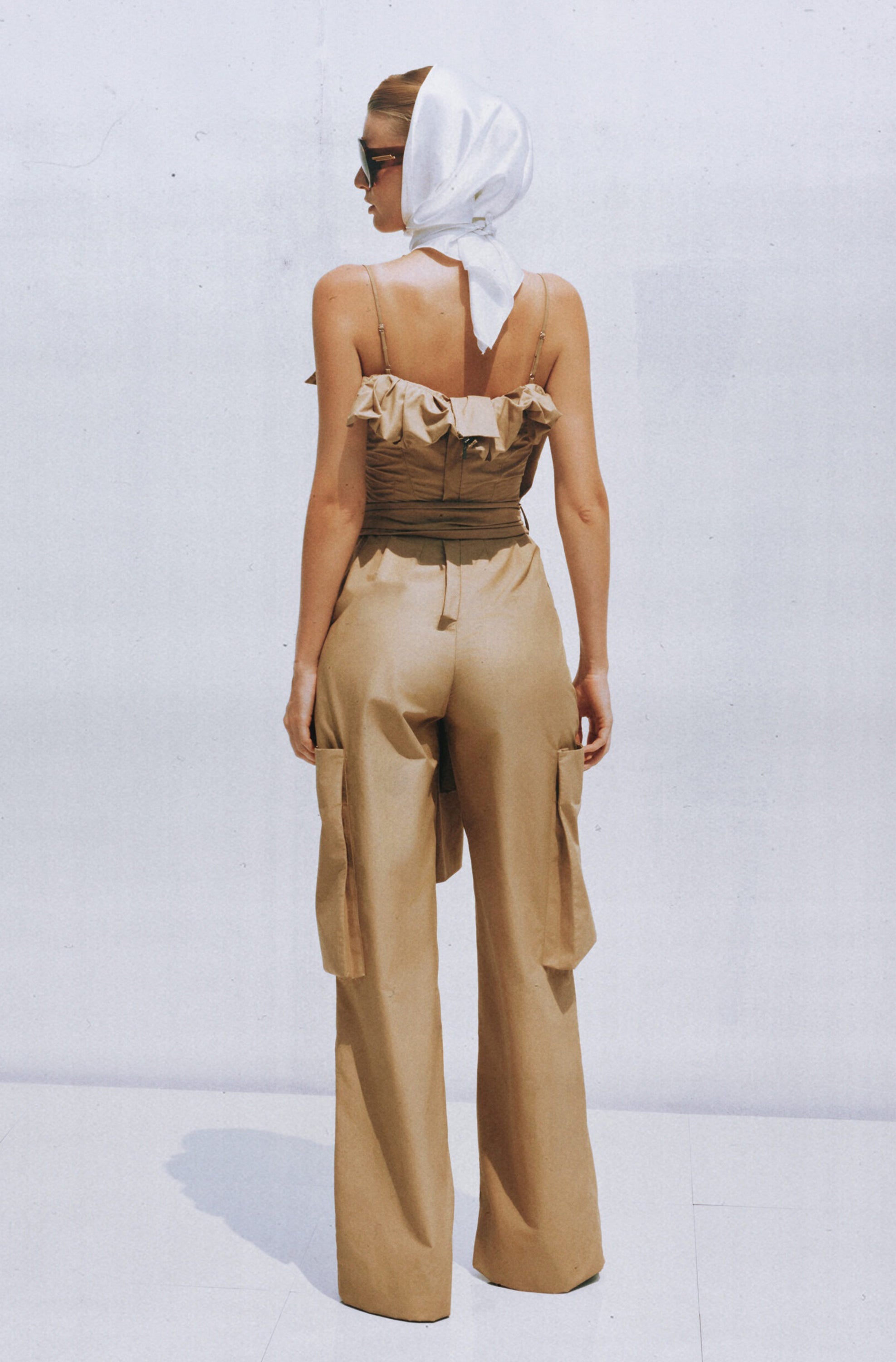 Nanette Khaki Asymmetrical Double Breasted Jumpsuit