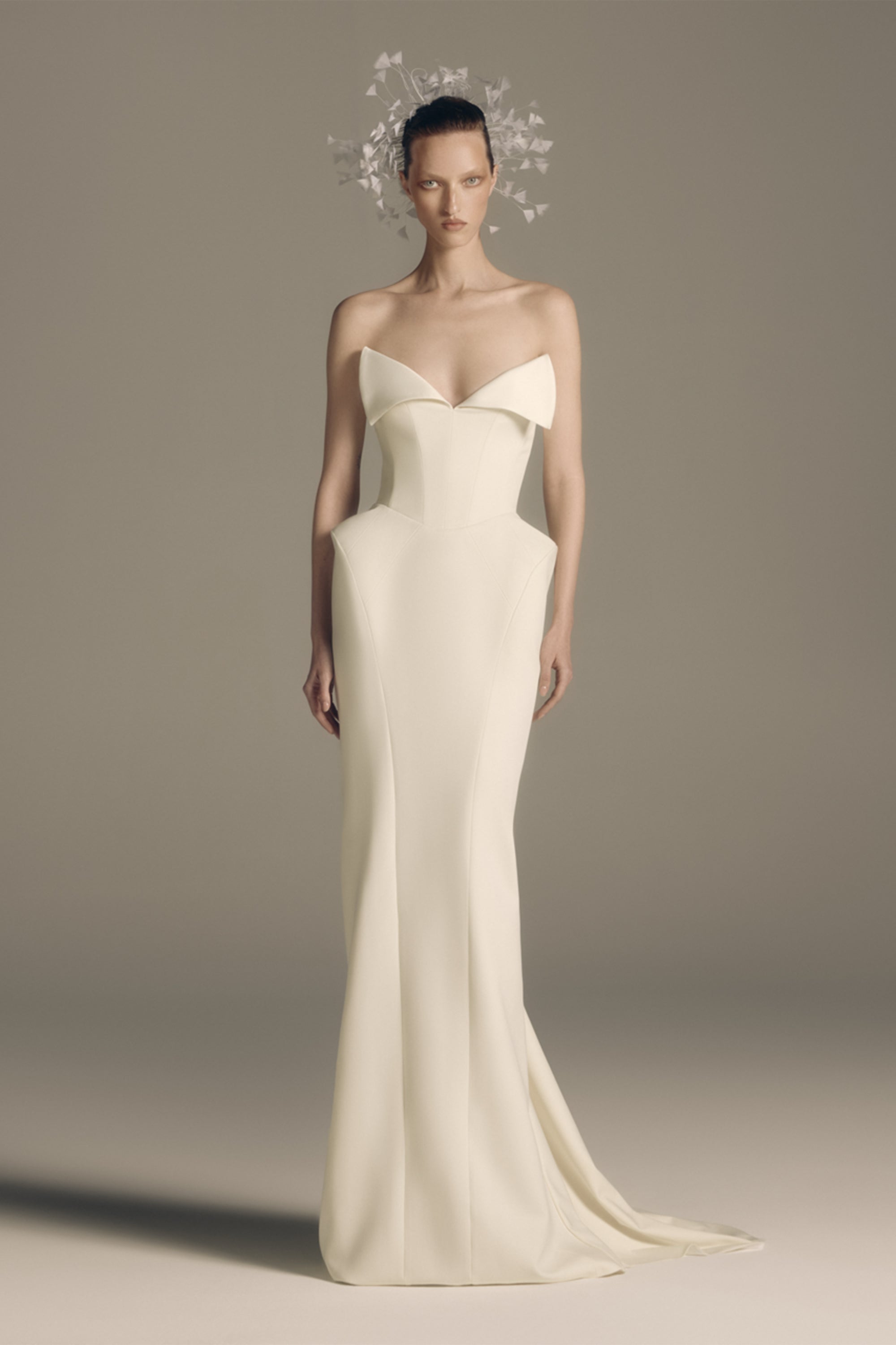 Alba White Barrel Waist Corset Maxi Dress