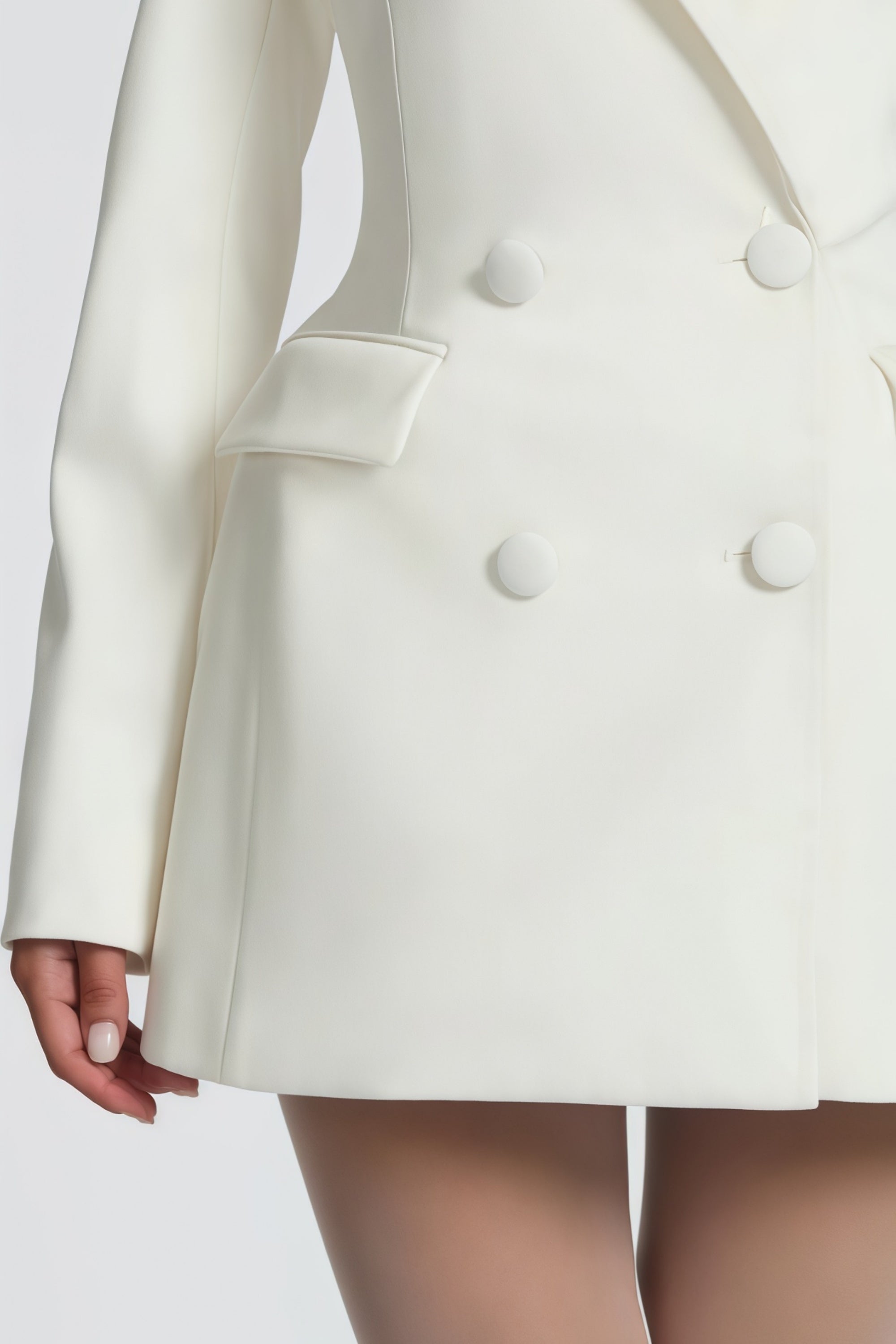 Osanne White Double Breasted Blazer Mini Dress (Final Sale)