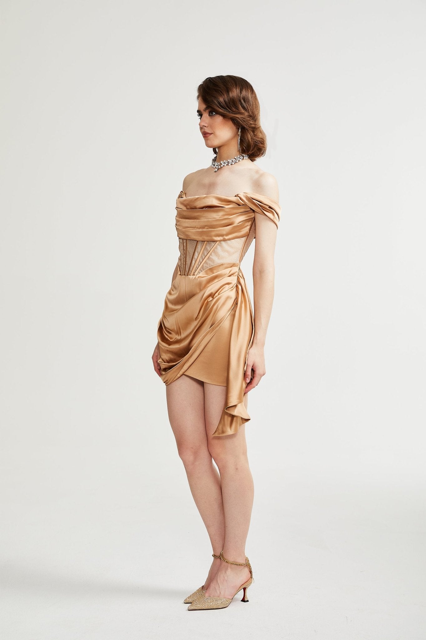 Iseldra pleated off-shoulder mini dress (US Only)