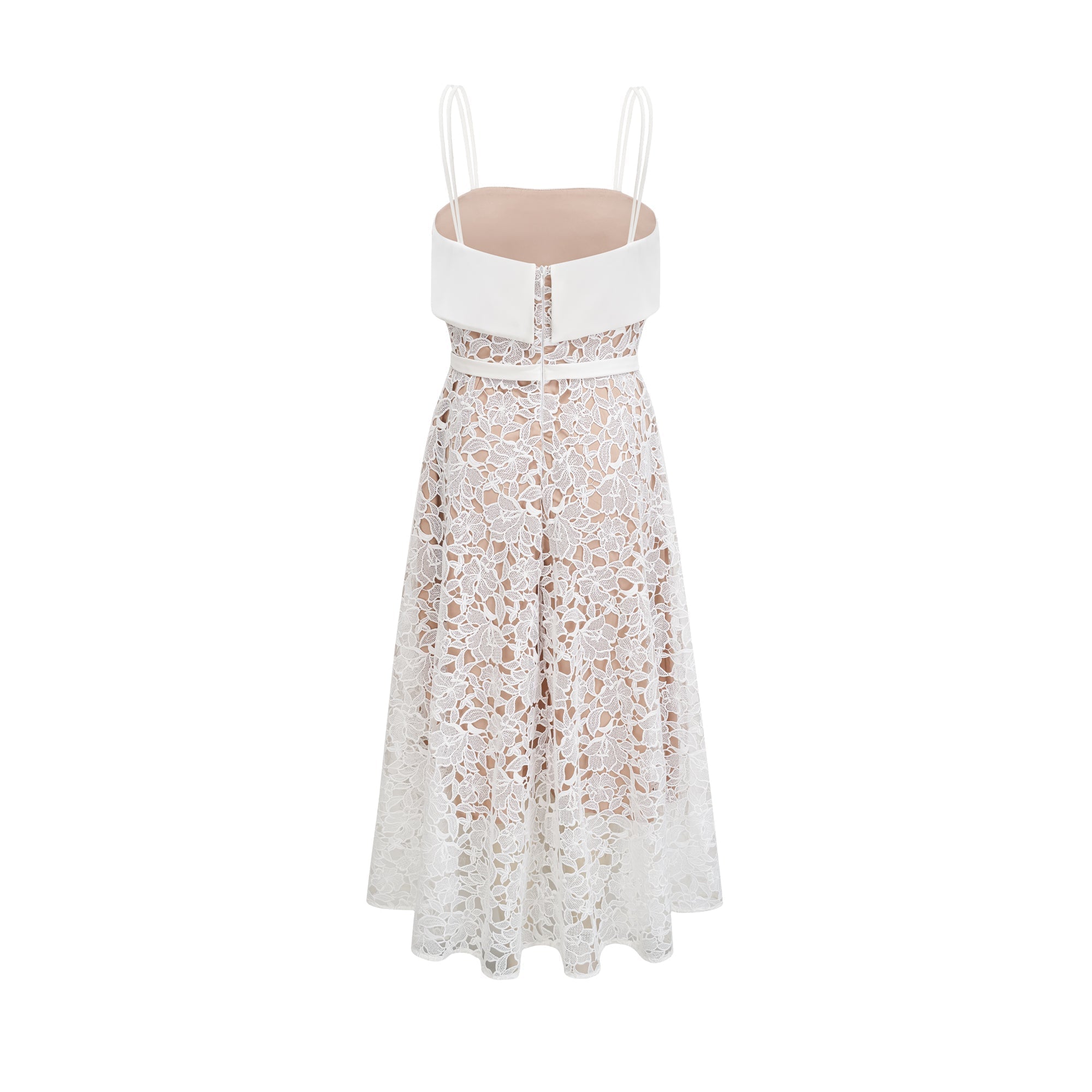 Jorvilda white pierced midi dress - White