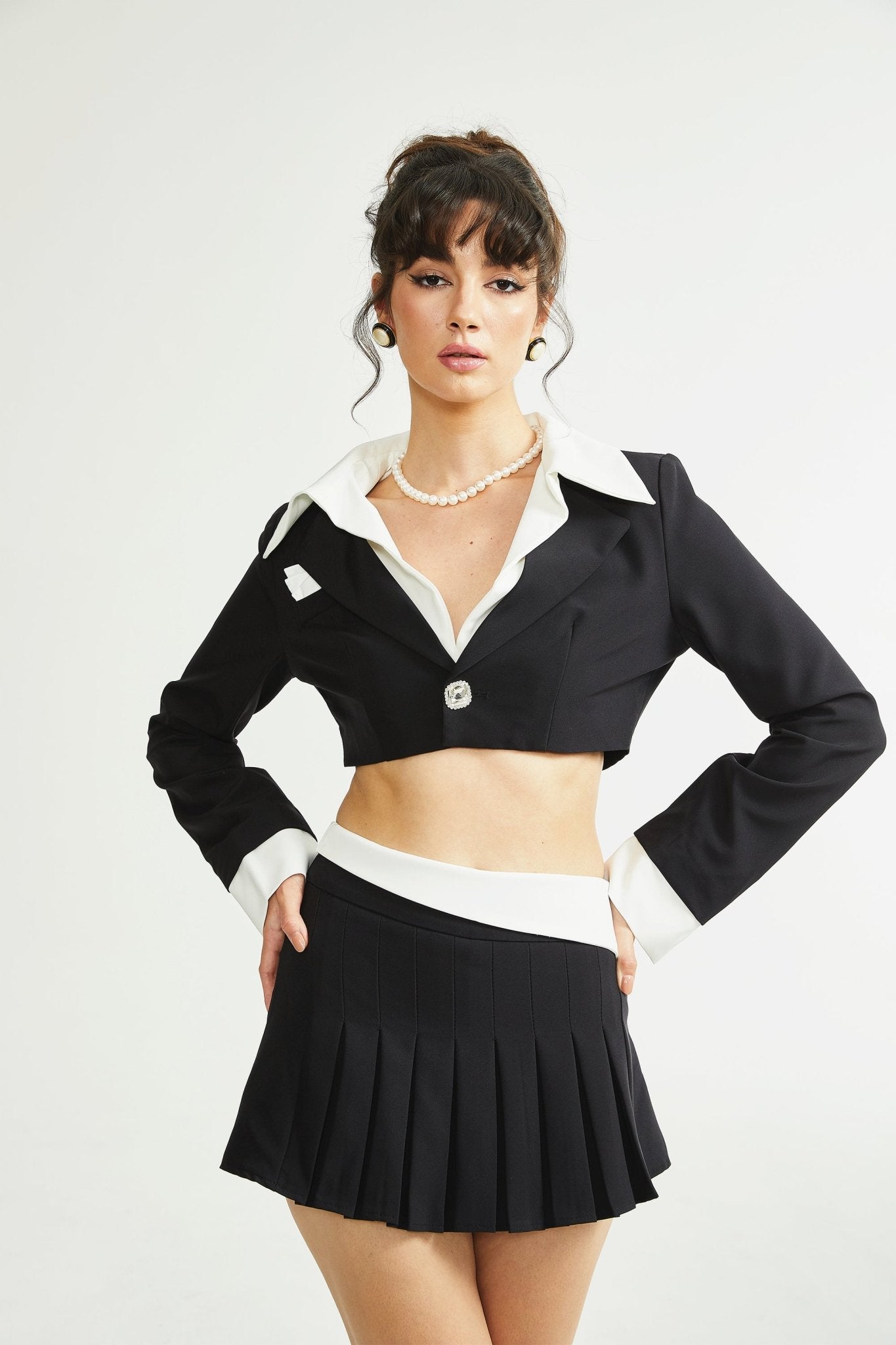 Juliette black jacket & skirt matching set