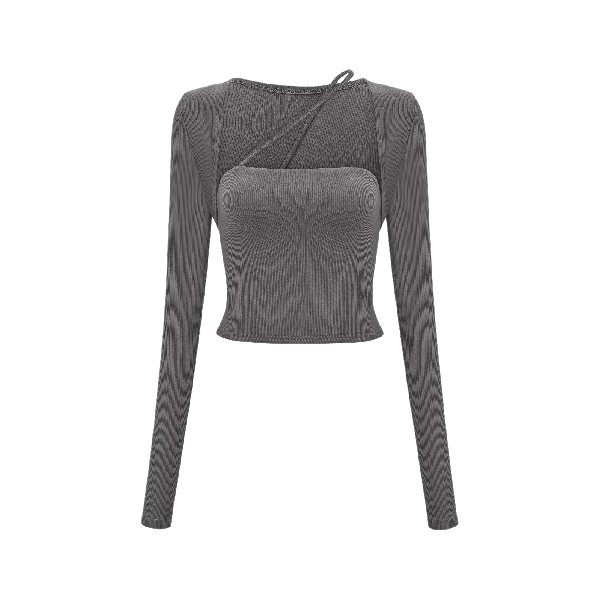 Leave the Door Open-scoop-neck spaghetti detail top (US Only)