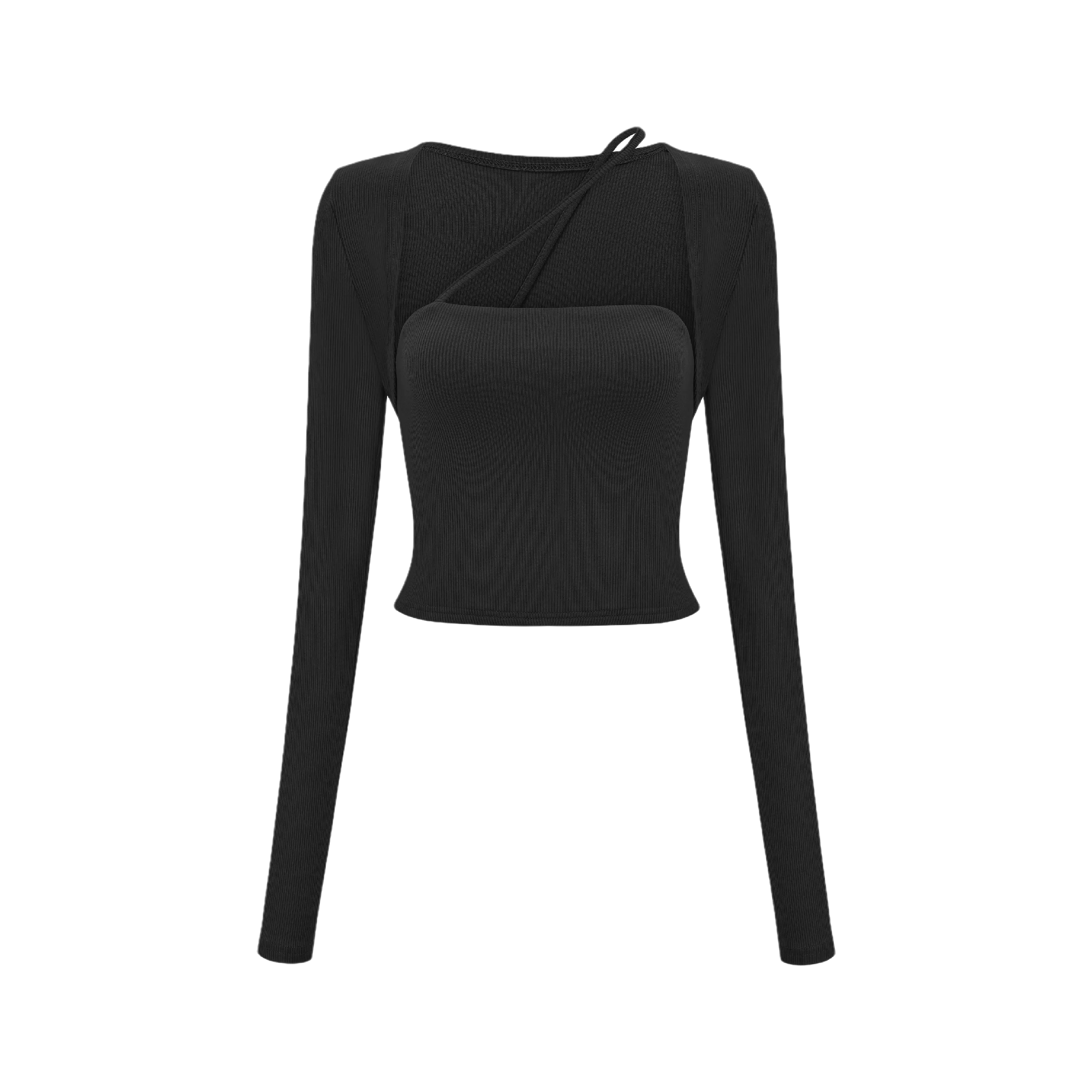 Leave the Door Open-scoop-neck spaghetti detail top (US Only)