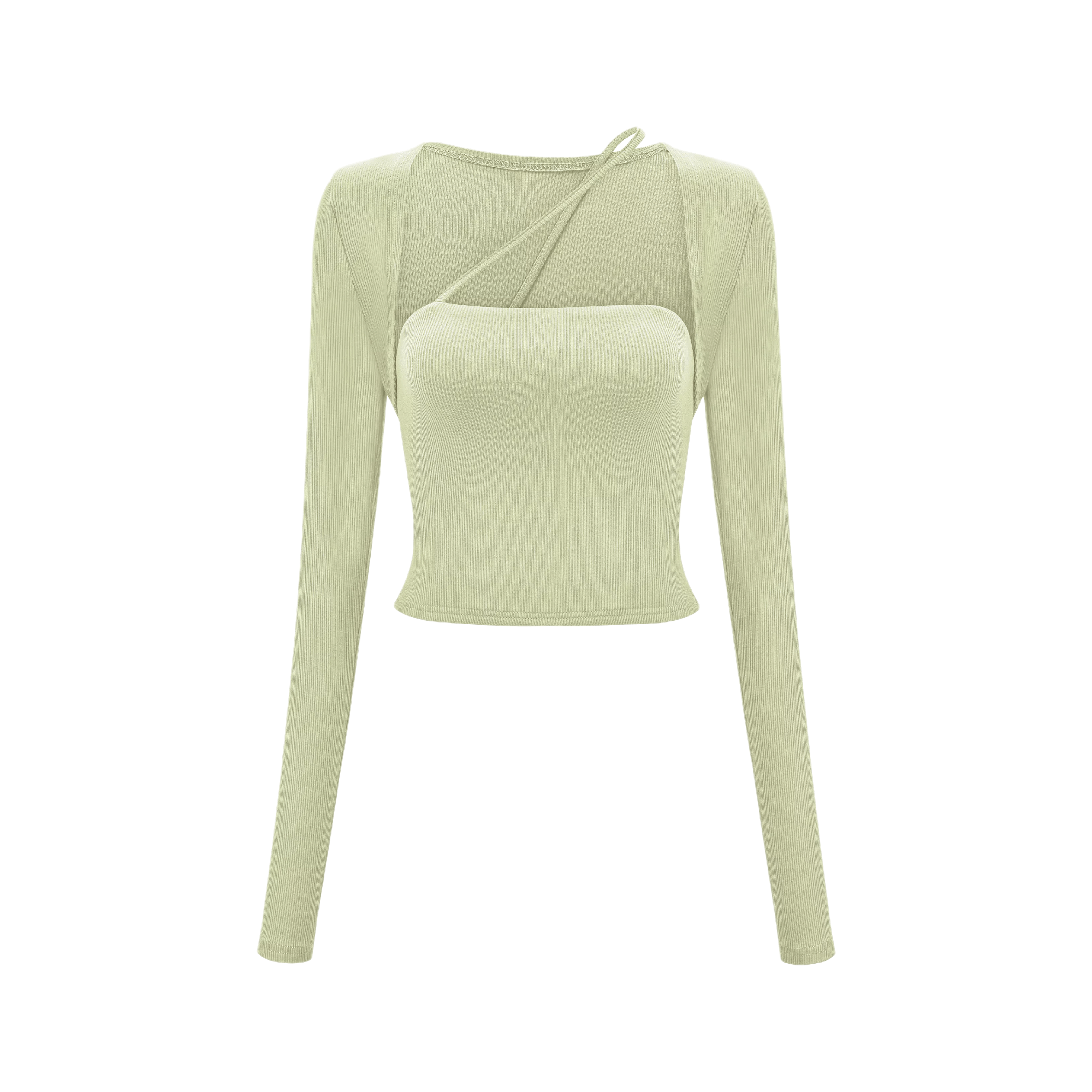 Leave the Door Open-scoop-neck spaghetti detail top (US Only)