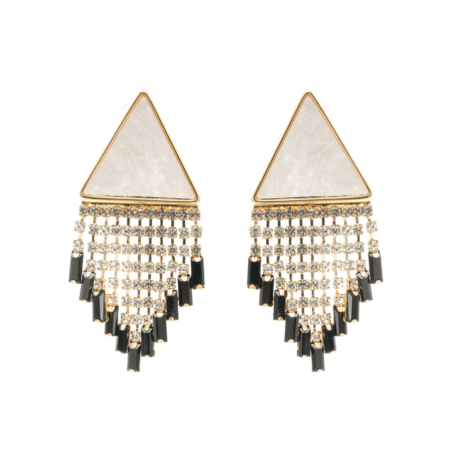 Lisette triangle-shape fringed earrings