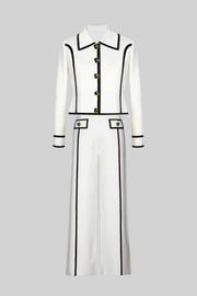 Tailored Ensemble With Contrasting Trim - White