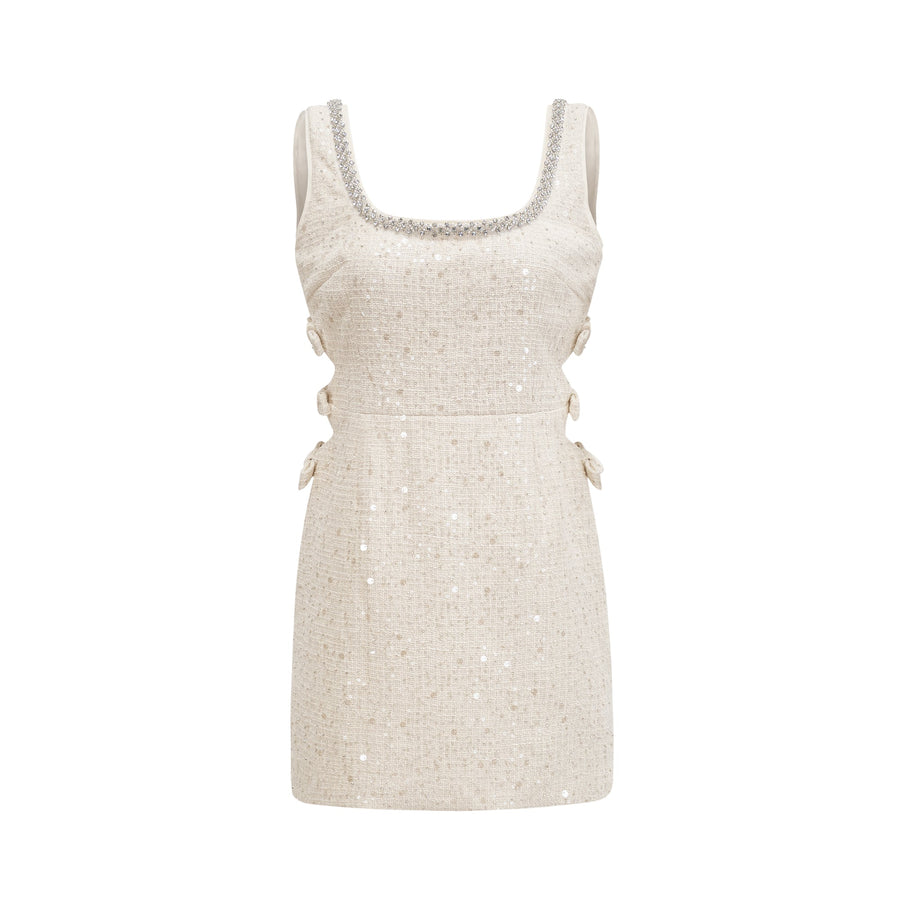 Manon white tweed sequined mini dress (UK Only)