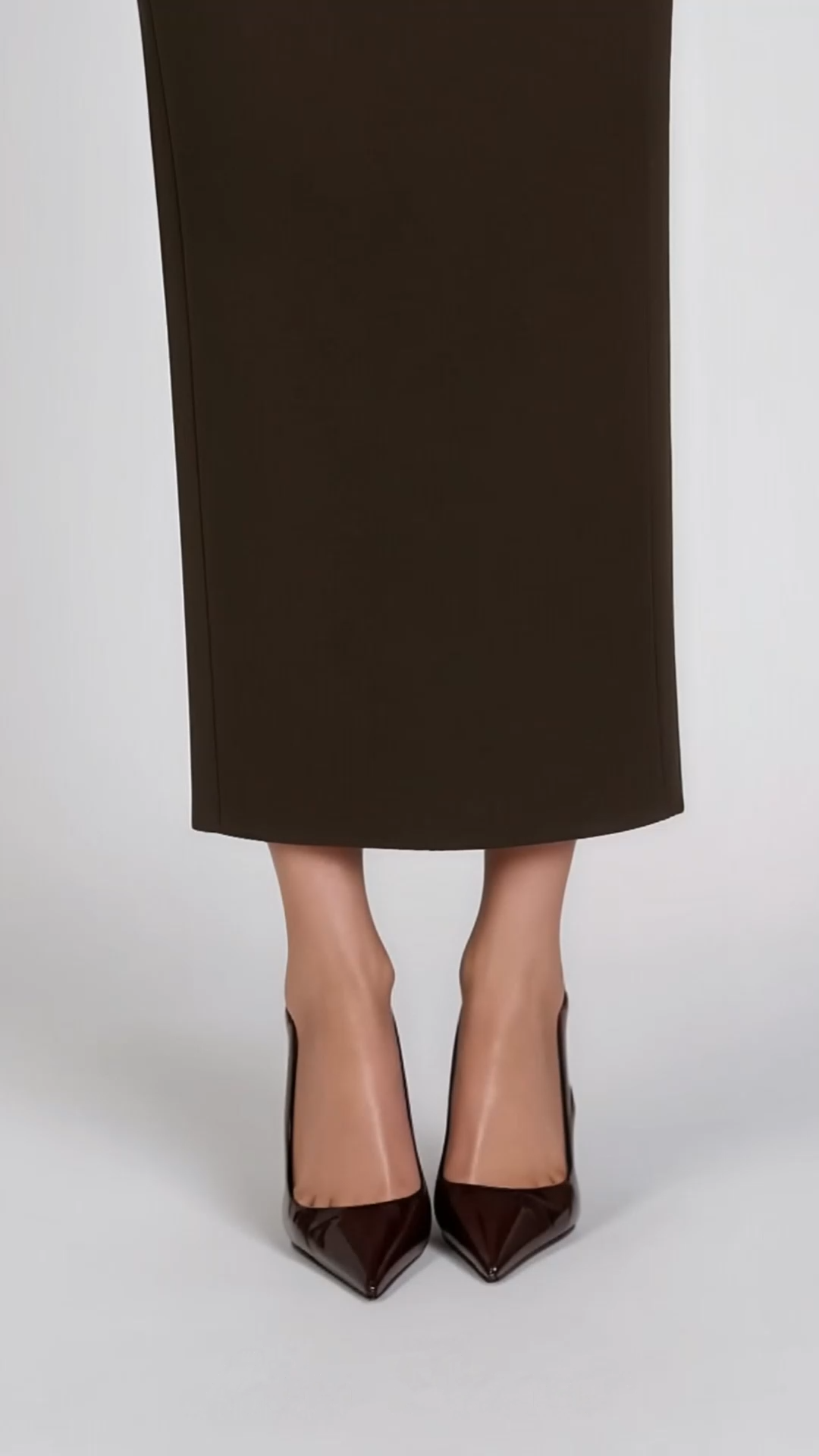 marietta black structured blazer & pencil midi skirt set