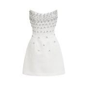 Melisande white embellished mini dress (Final Sale-US Only)