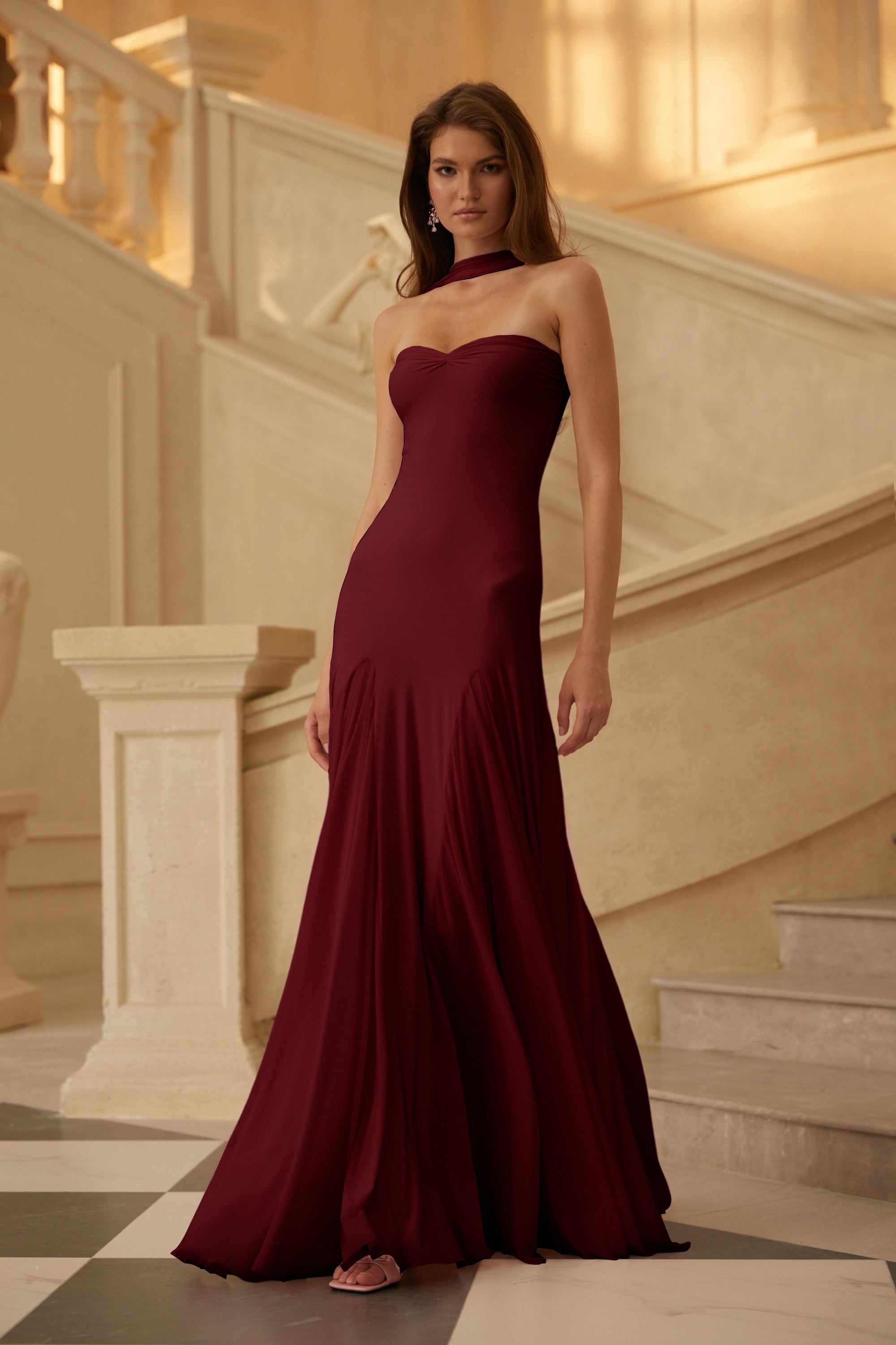 Rêverie Red Sweetheart Neck Maxi Dress (Final Sale-US Only)