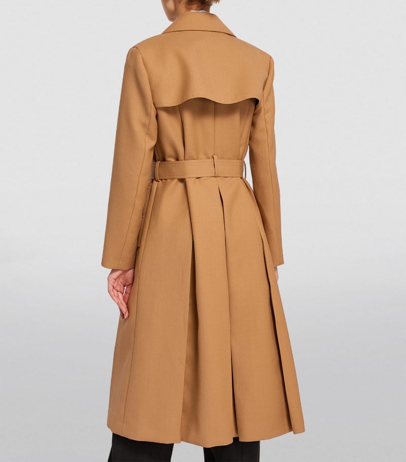 SANDRO  Wool-Blend Trench Coat - Brown