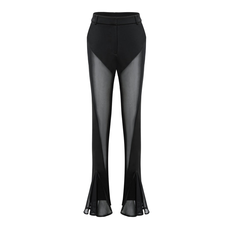 Noémie sheer-panel flared trousers (Final Sale)
