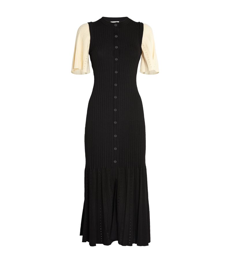 SANDRO  Ribbed Midi Dress - Black