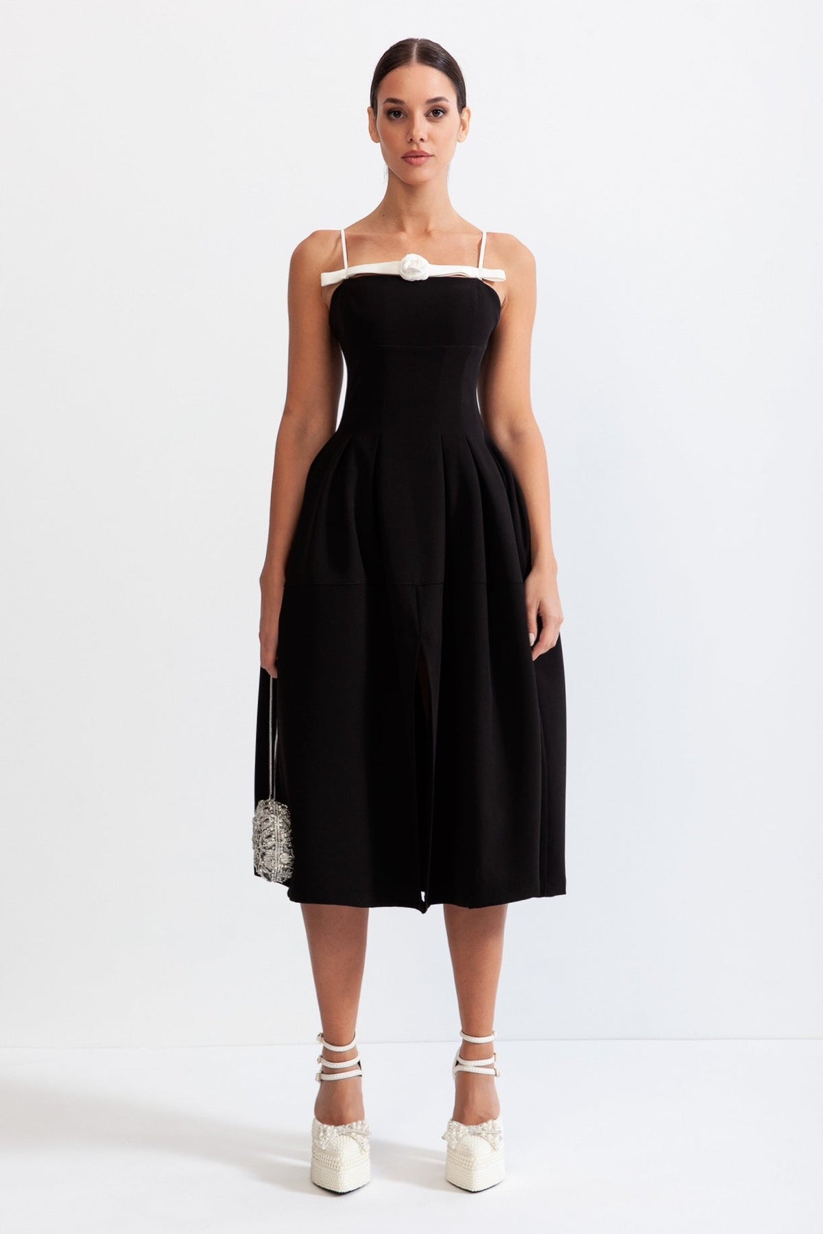 SERILDA Flower Detail Midi Dress
