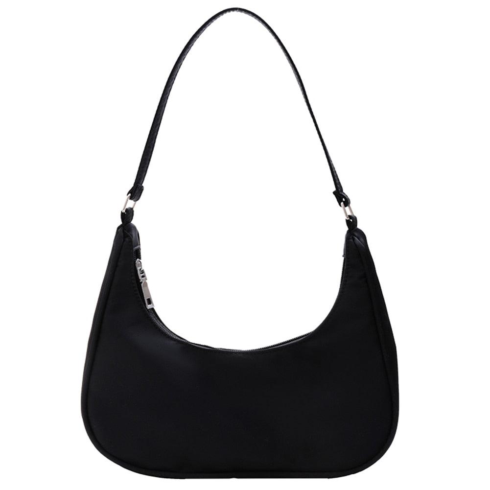 Trendy Flat Shoulder Bag - Black