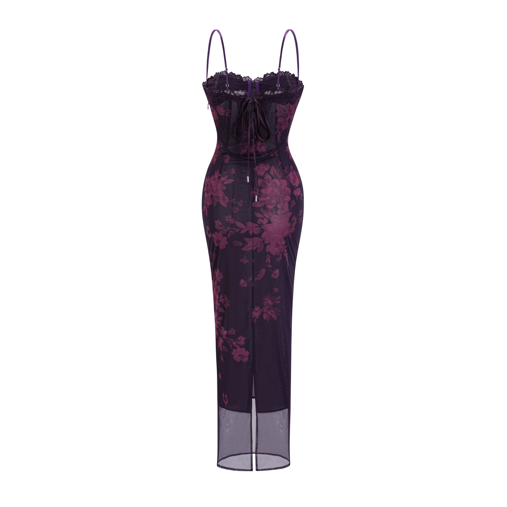 Róisín purple floral-print midi dress (Final Sale-US Only)